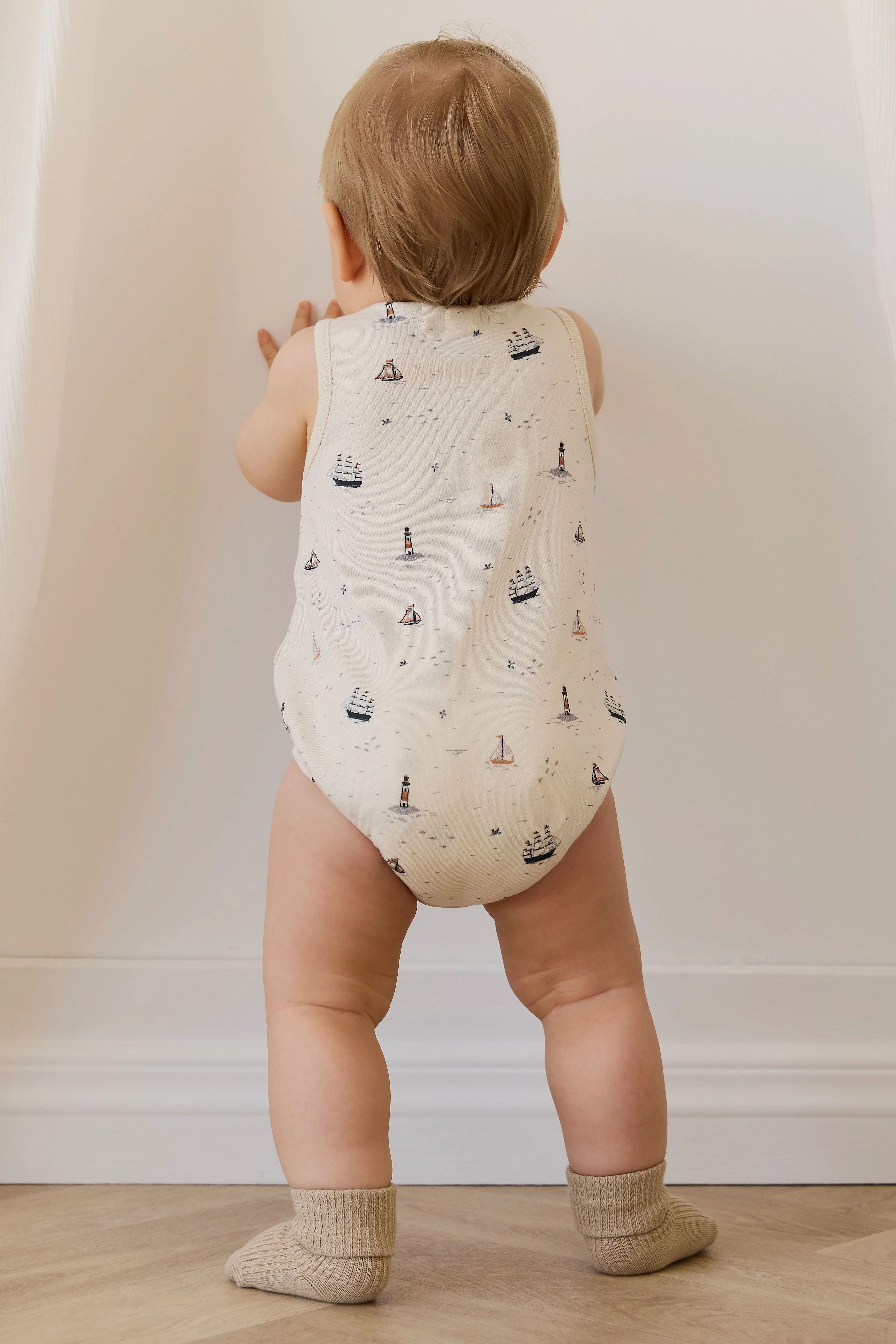Organic Cotton Archie Playsuit-Sailing Day - Image 4