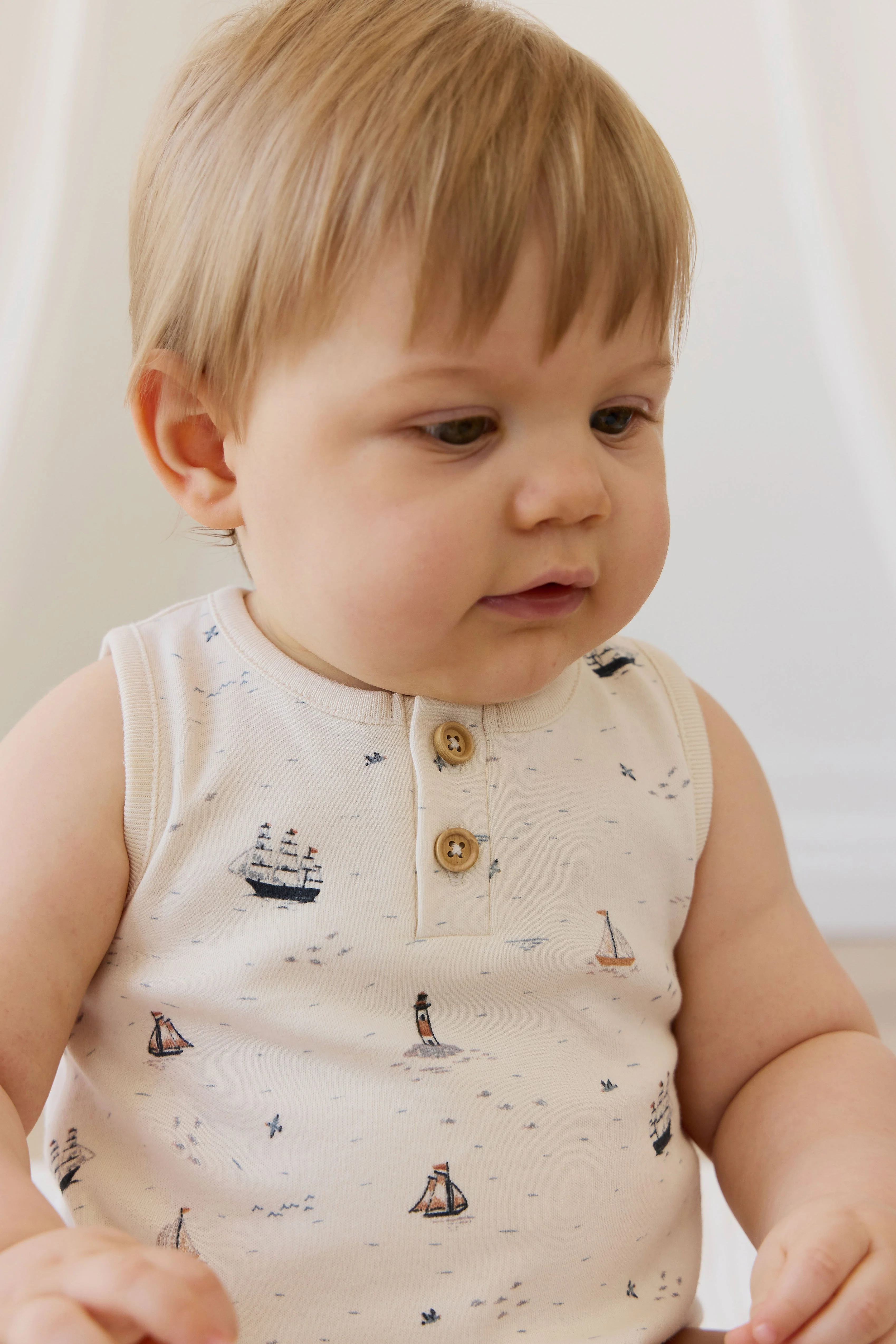 Organic Cotton Archie Playsuit-Sailing Day - Image 5