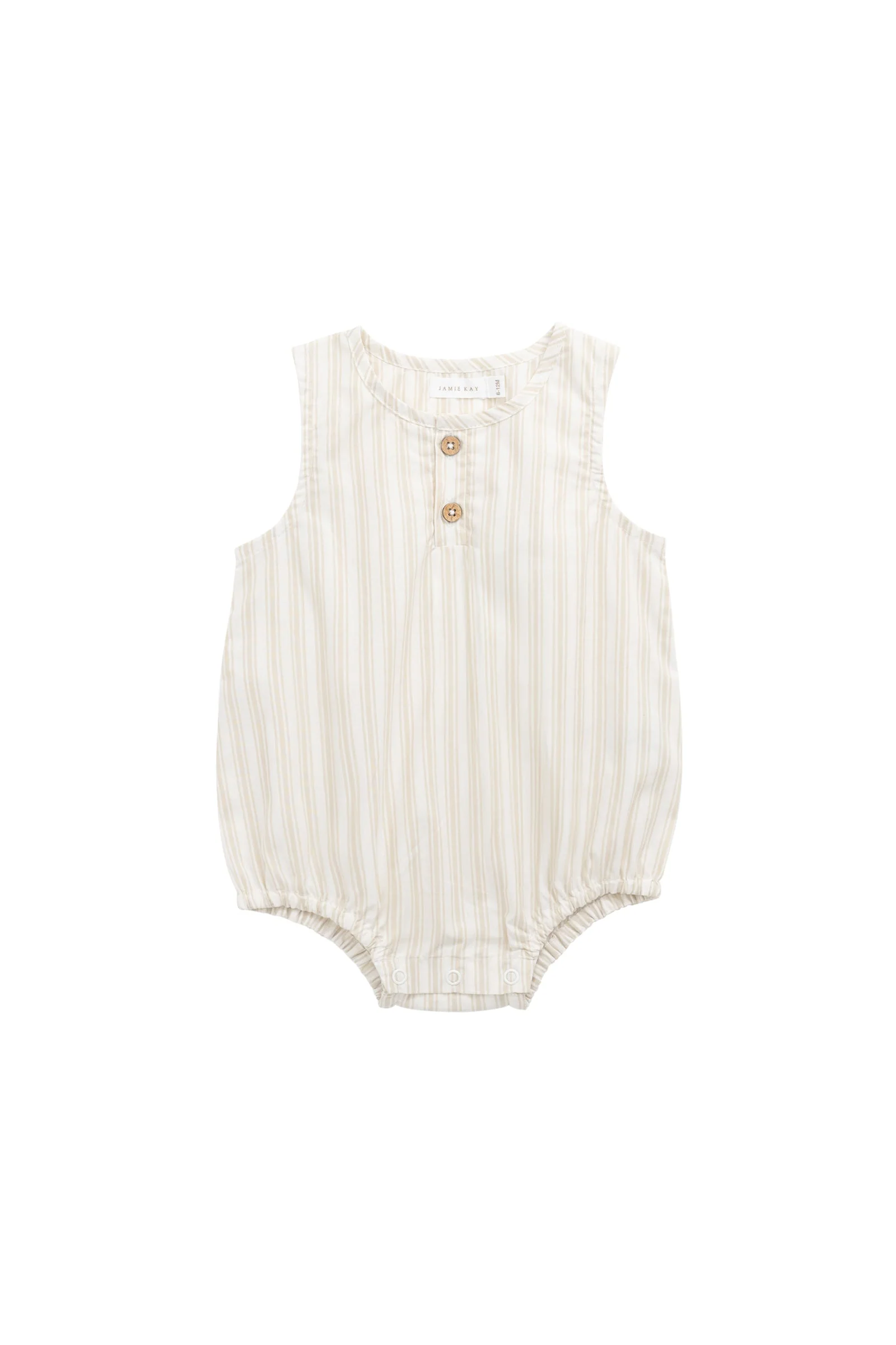 Organic Cotton Archie Playsuit - Variegated Stripe Foam - Image 2