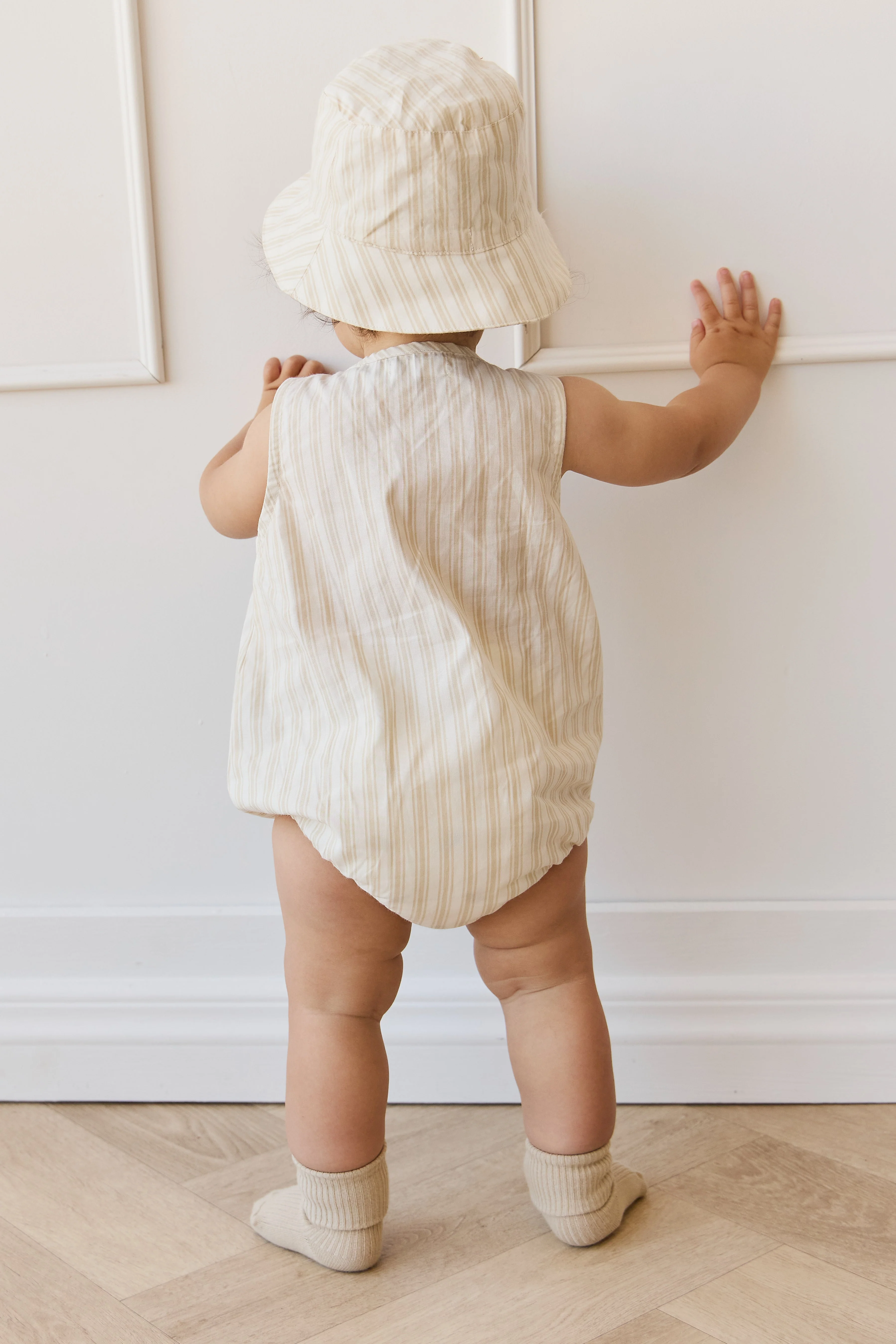 Organic Cotton Archie Playsuit - Variegated Stripe Foam - Image 3