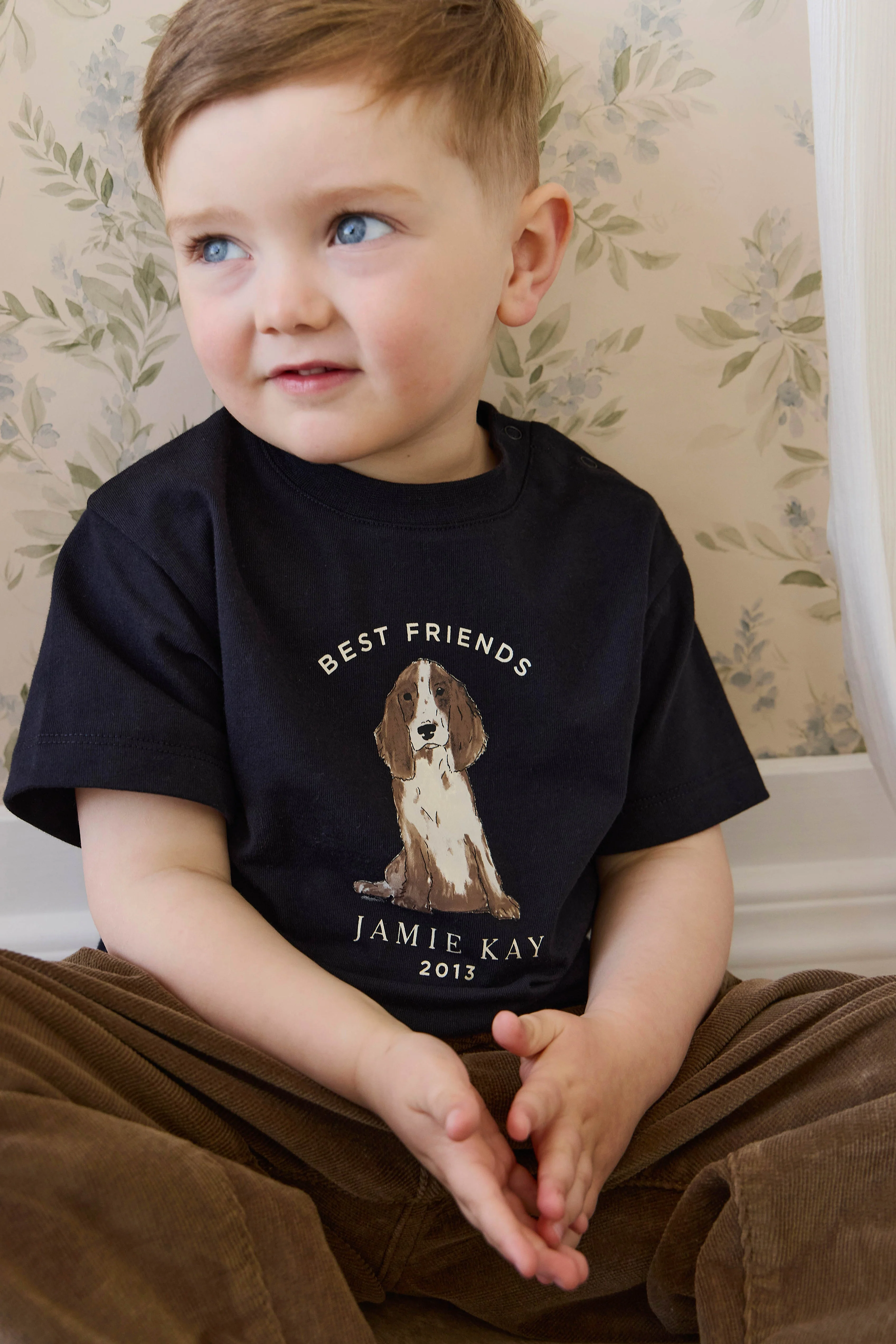 Organic Cotton Bjorn Tee-Dark Navy Best Friends - Image 2