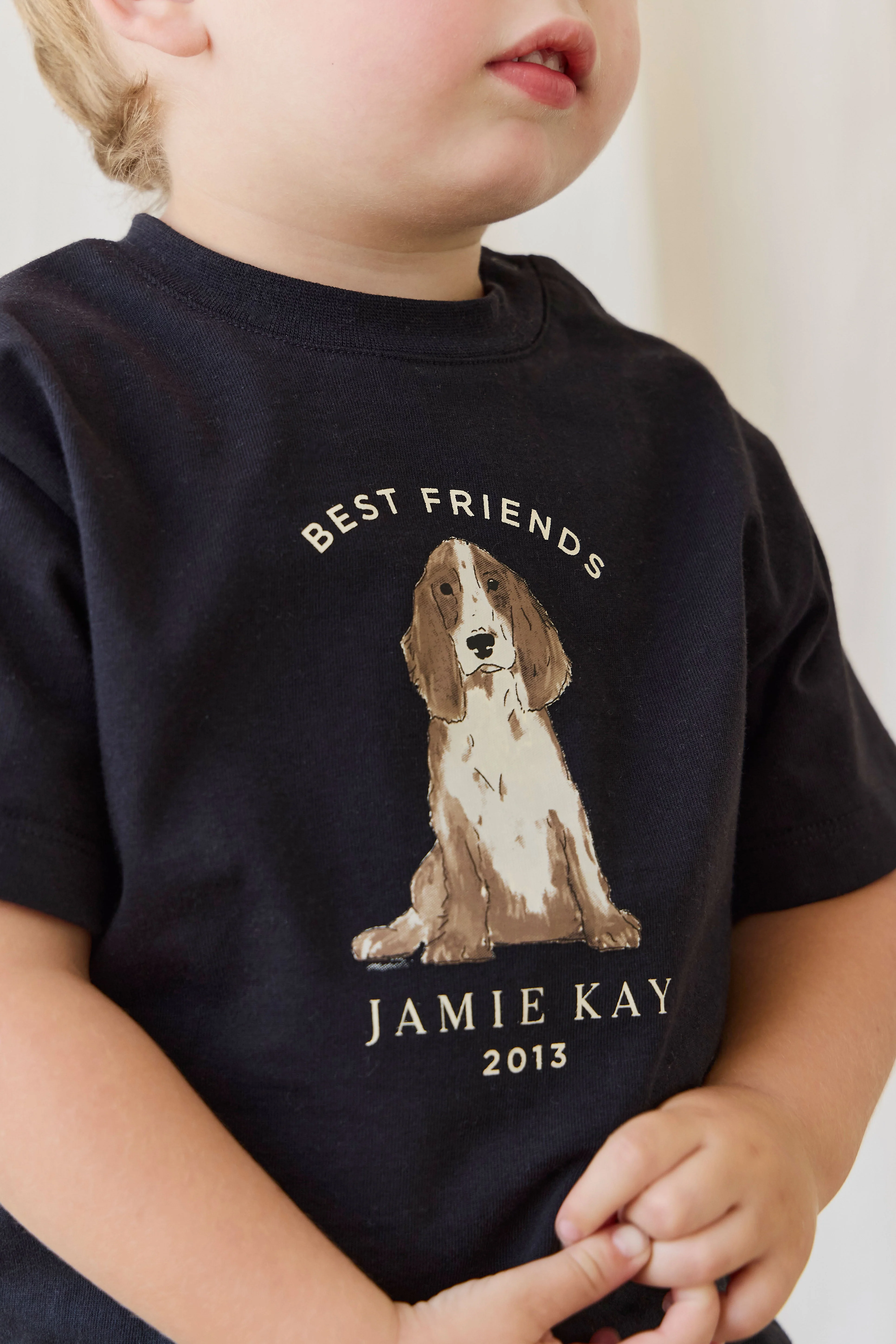Organic Cotton Bjorn Tee-Dark Navy Best Friends - Image 3