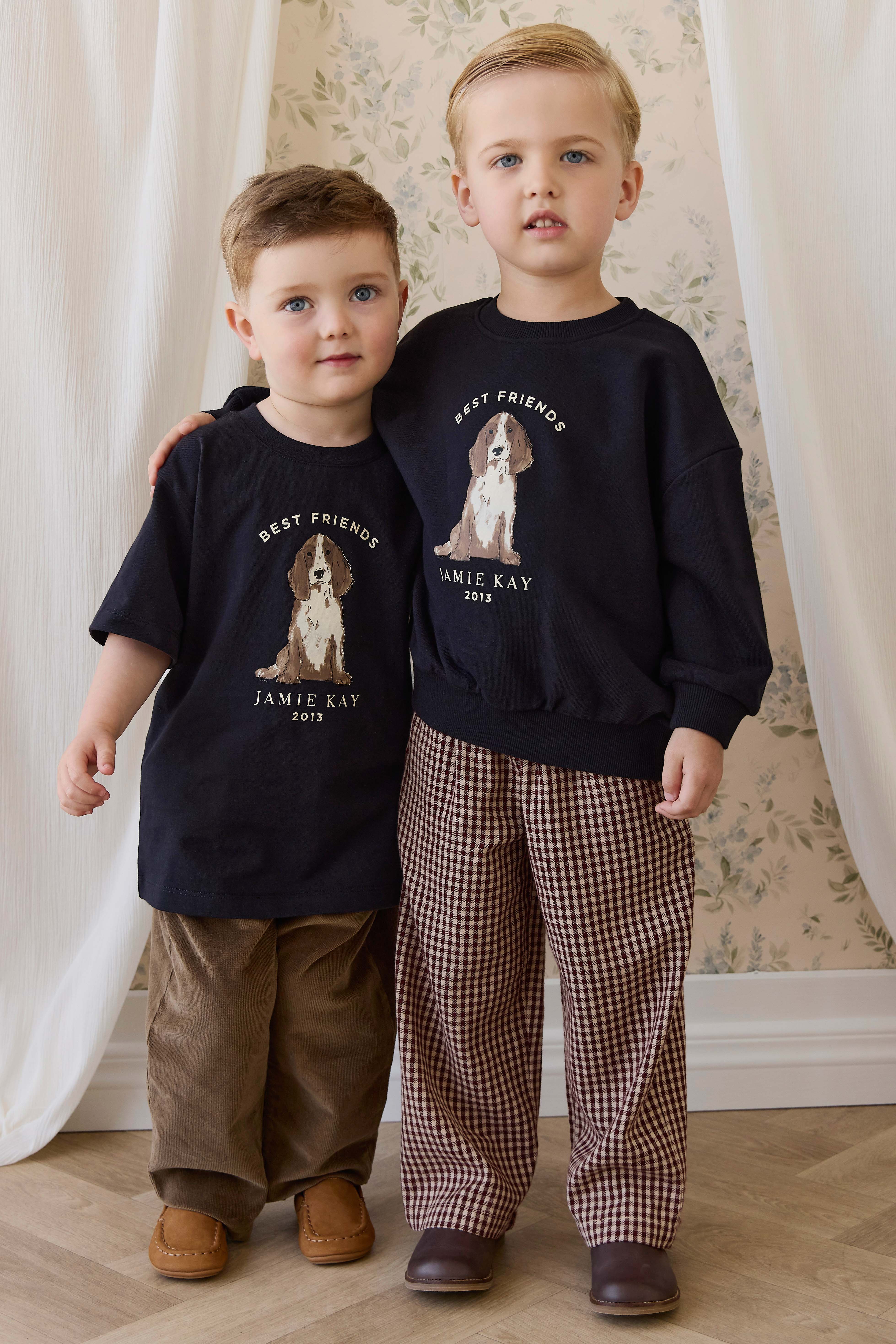 Organic Cotton Bjorn Tee-Dark Navy Best Friends - Image 4