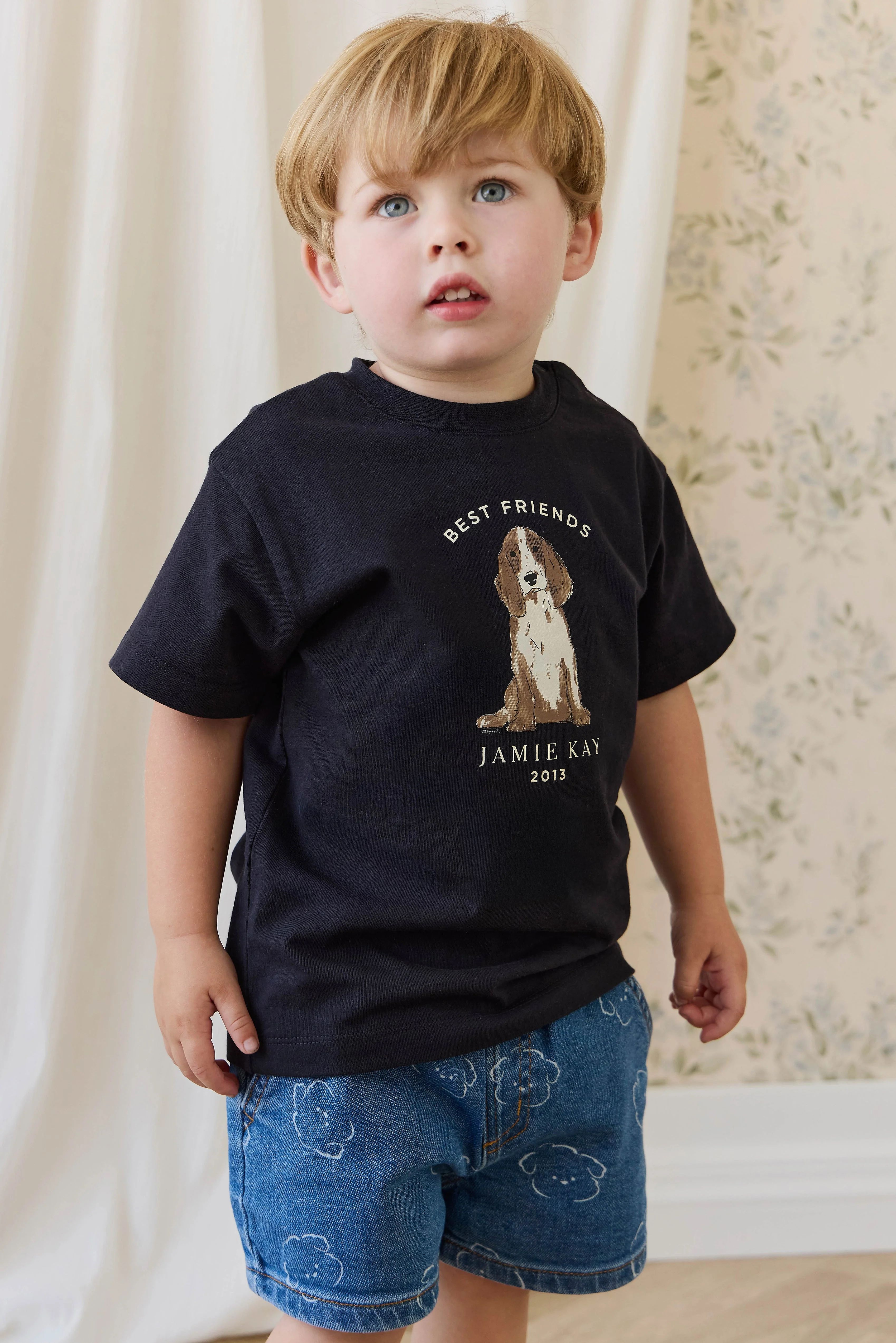 Organic Cotton Bjorn Tee-Dark Navy Best Friends - Image 5
