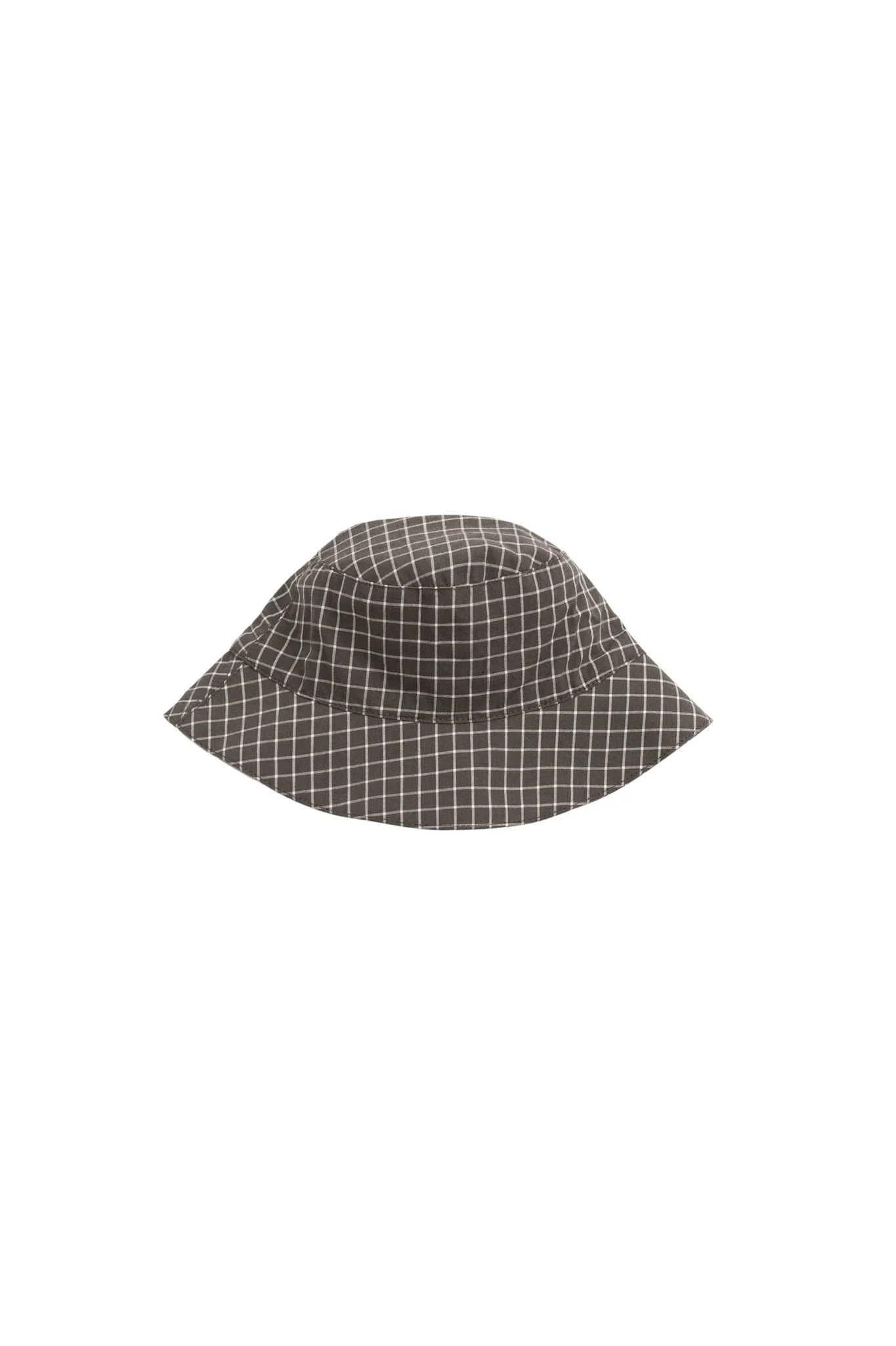 Organic Cotton Bucket Hat - Coffee Grid - Image 2