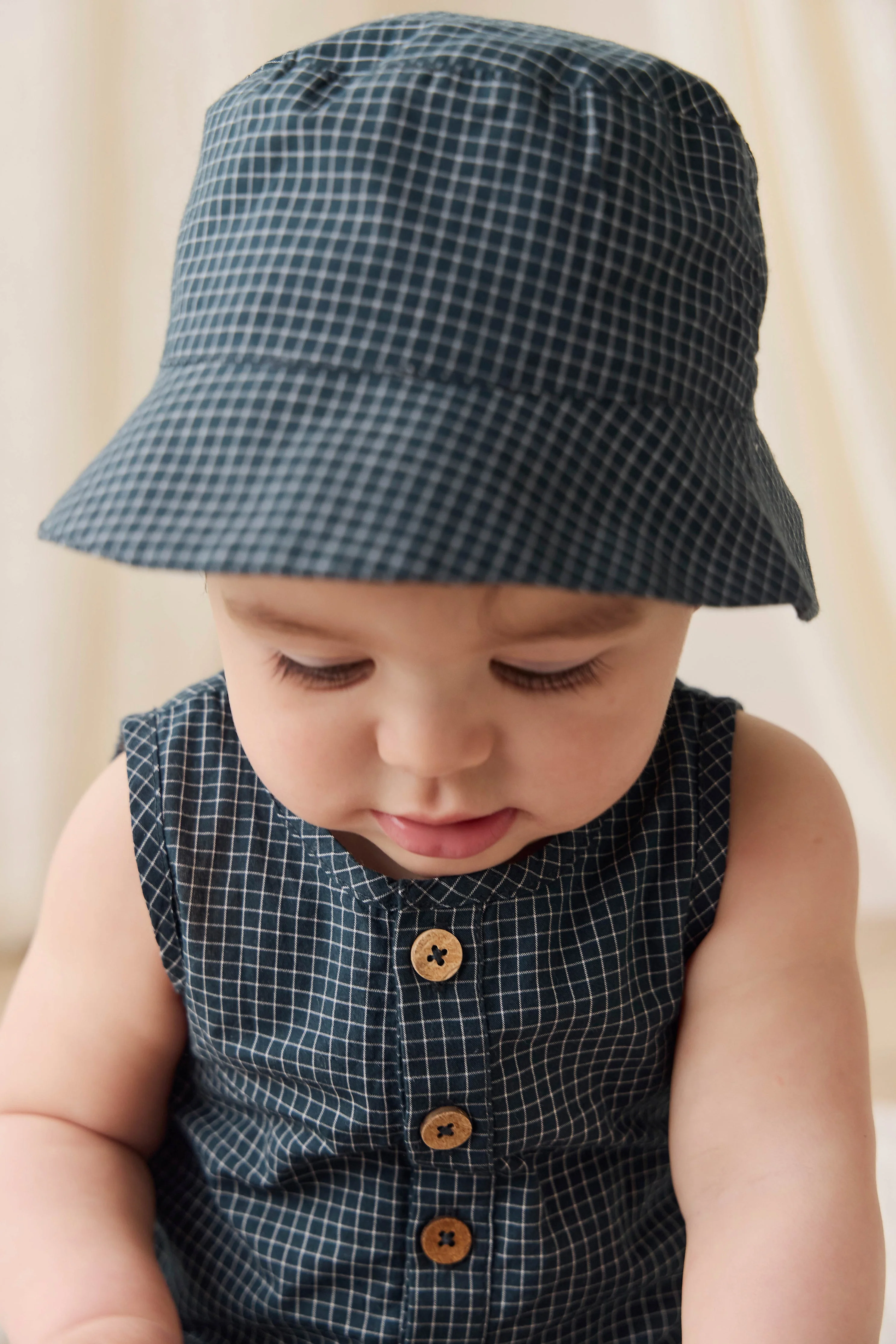 Organic Cotton Bucket Hat - Forest Grid - Image 4