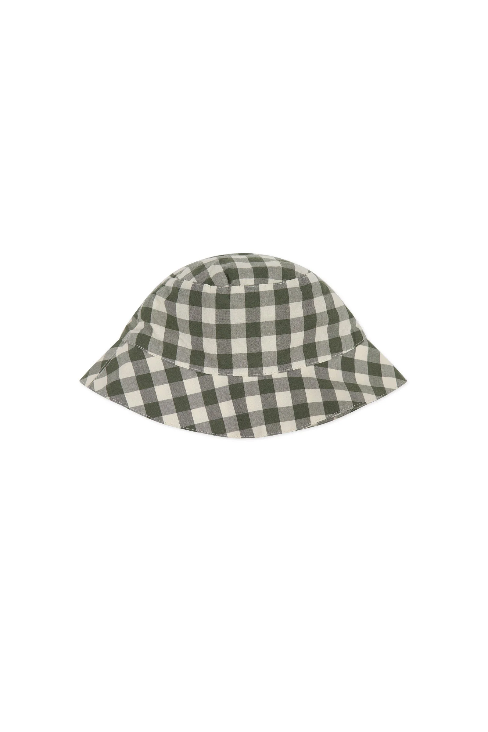 Organic Cotton Bucket Hat - Gingham Grape Leaf - Image 2