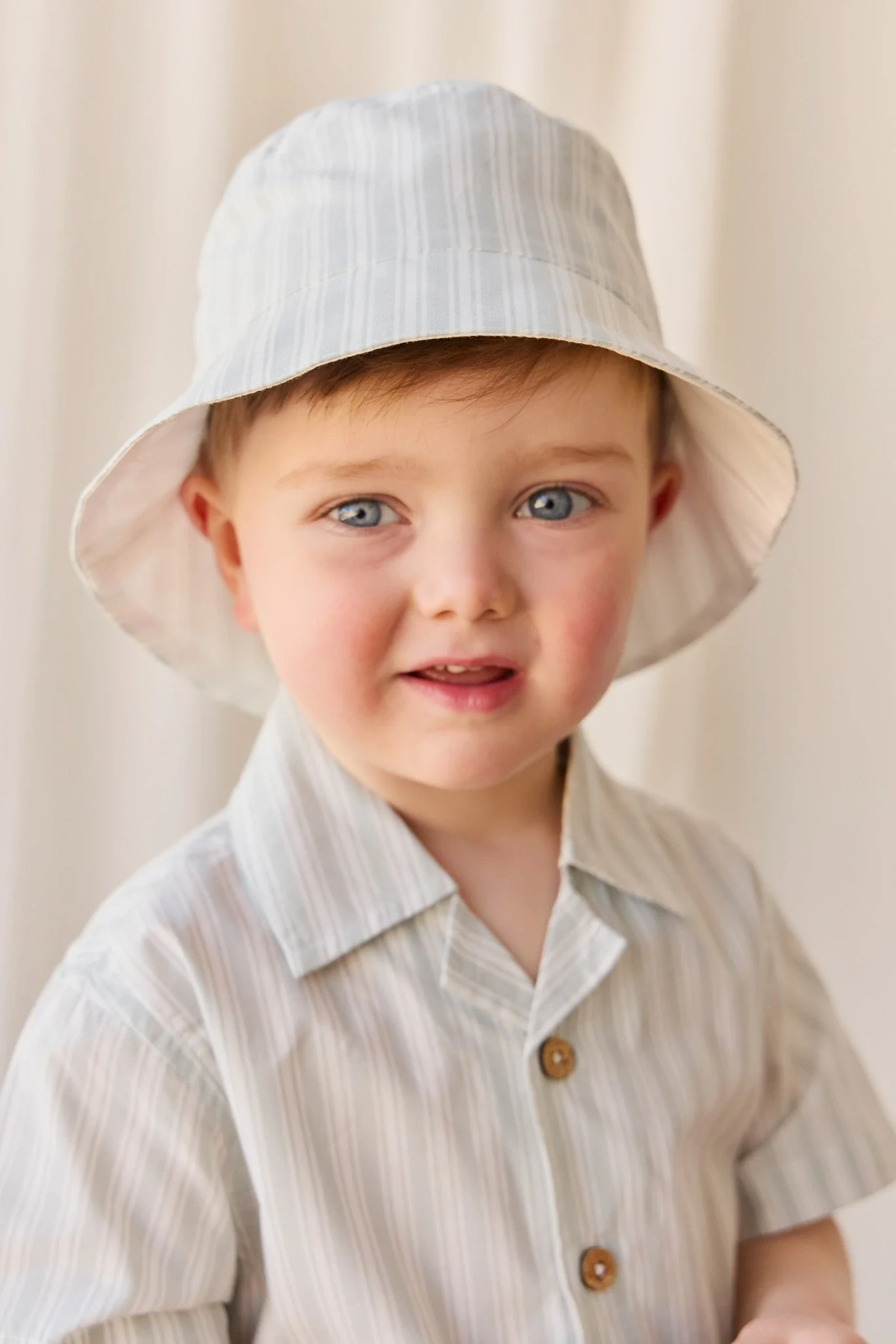 Organic Cotton Bucket Hat - Variegated Stripe Shoreline - Image 3