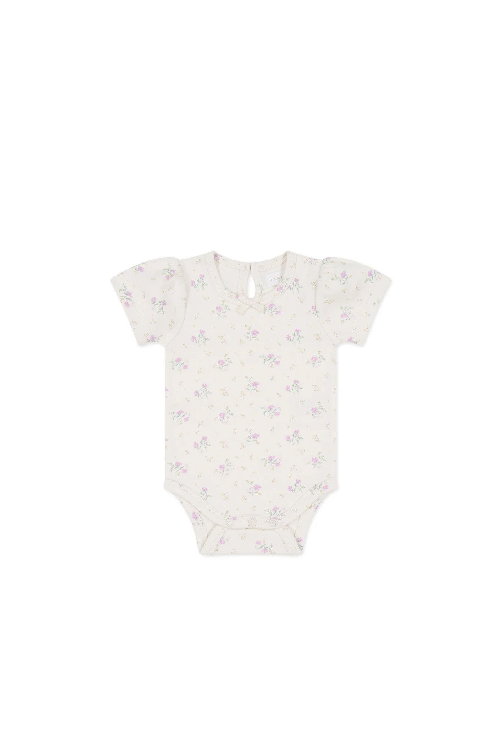 Organic Cotton Cap Sleeve Bodysuit - Thelma Orchid - Image 2