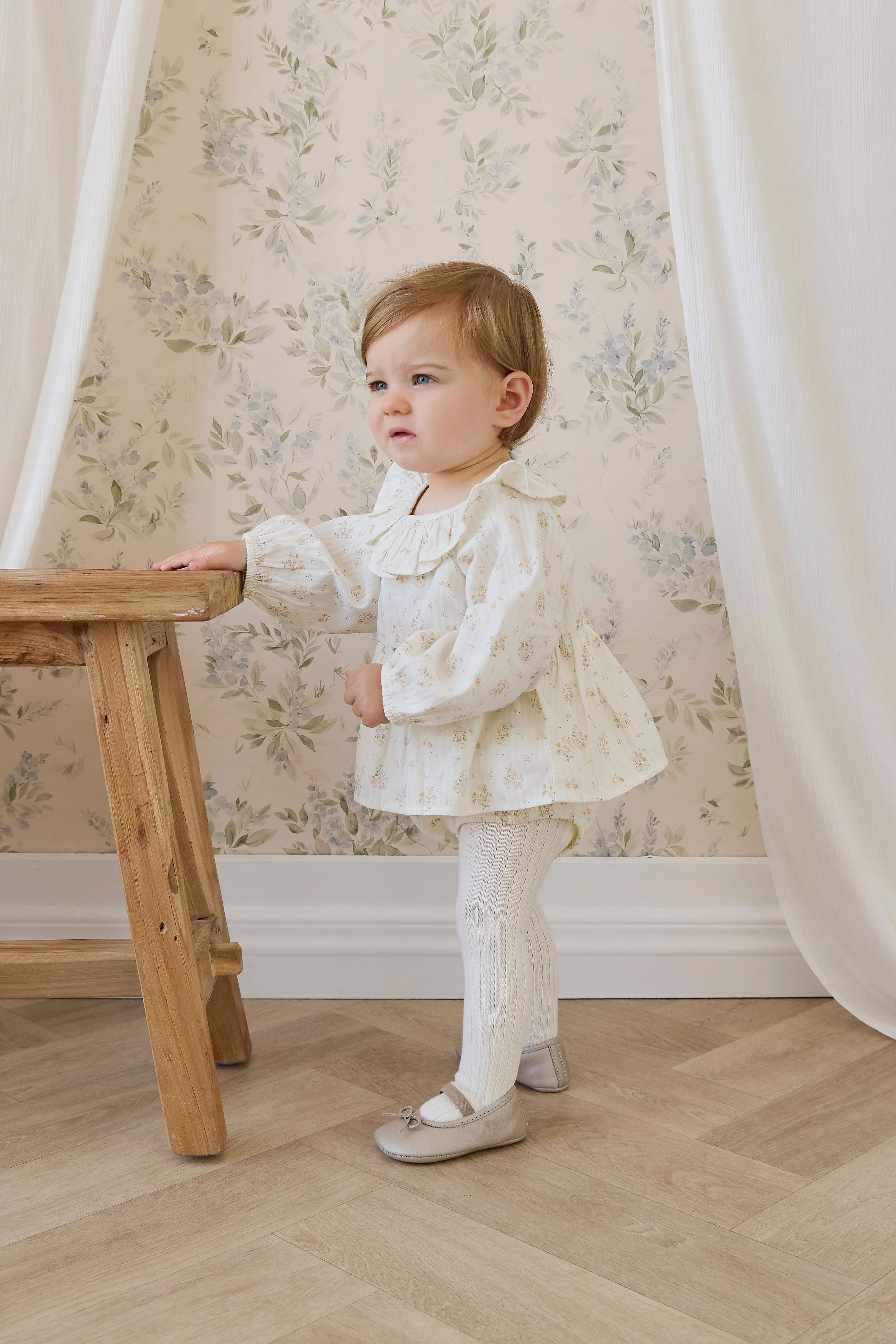 Organic Cotton Cecil Playsuit-Justine Parchment - Image 3