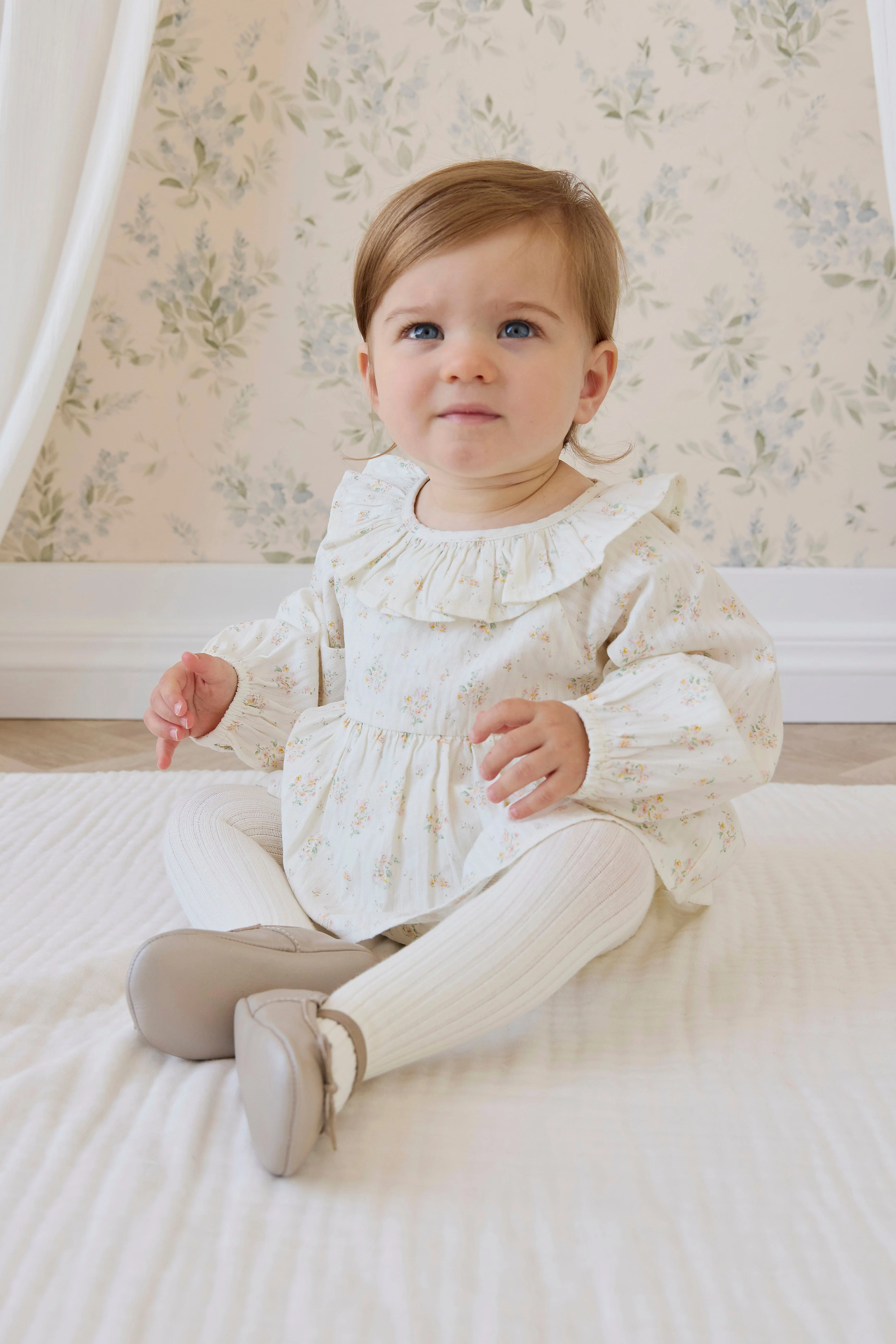 Organic Cotton Cecil Playsuit-Justine Parchment - Image 5