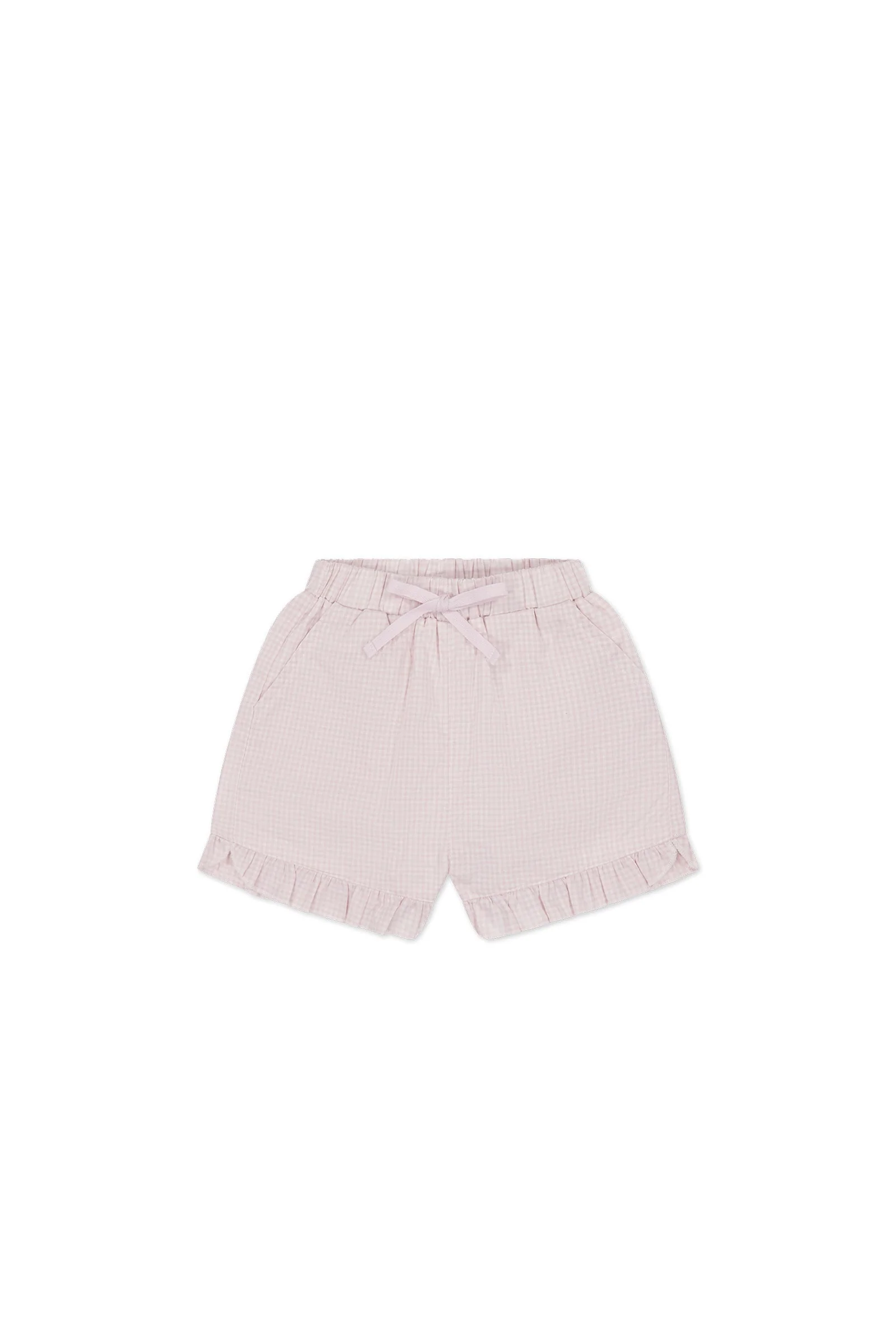 Organic Cotton Celine Short - Mini Woven Gingham Violet - Image 3