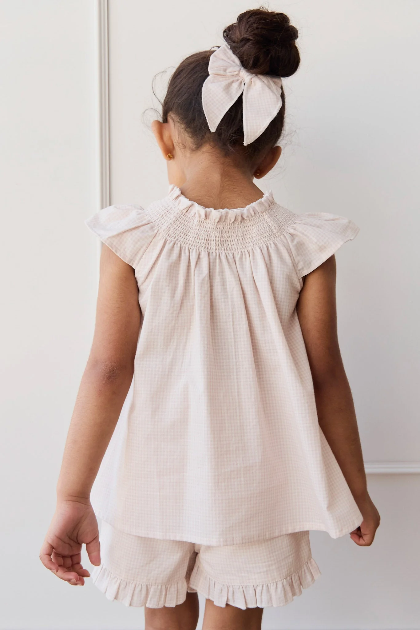 Organic Cotton Celine Short - Mini Woven Gingham Violet - Image 6