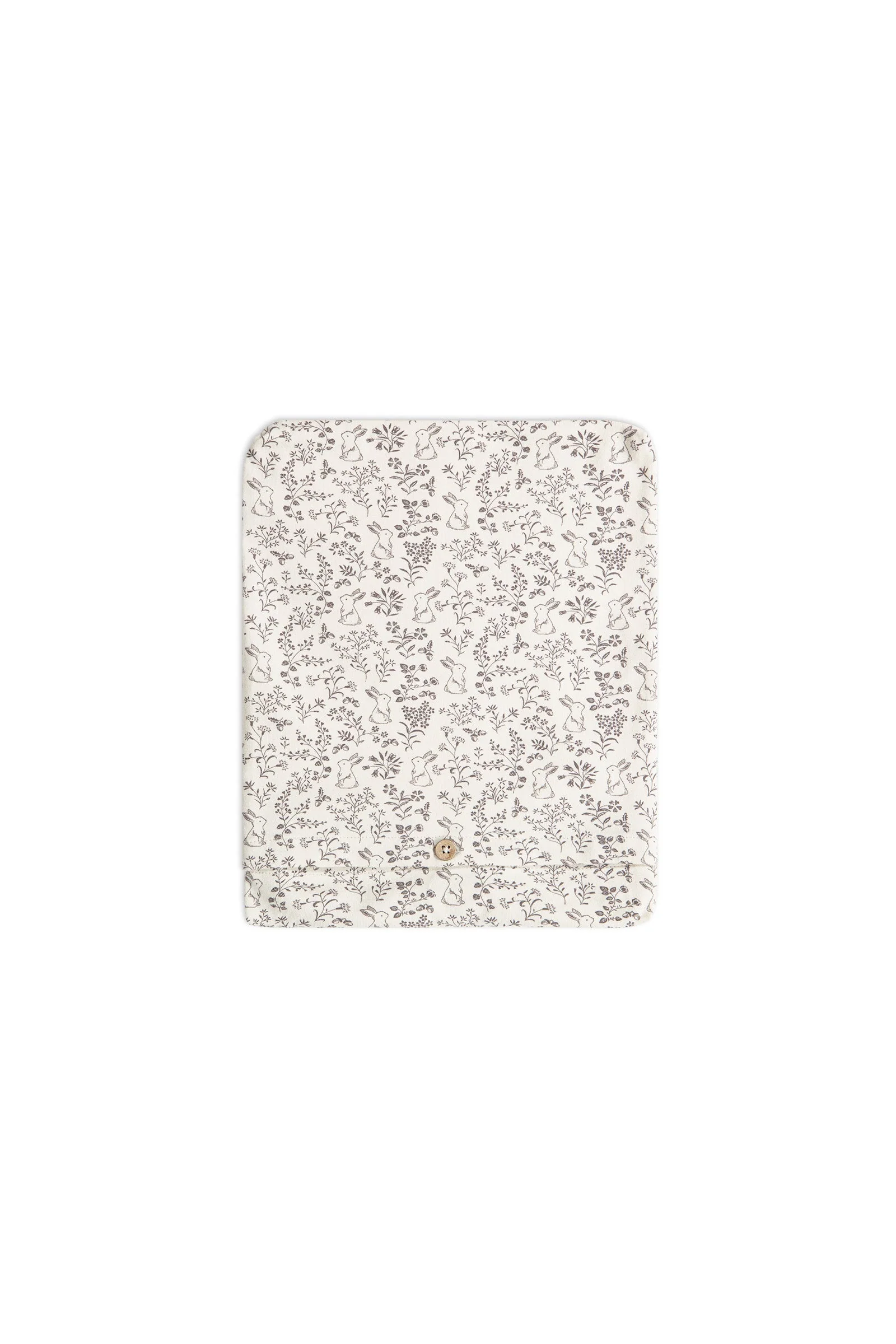 Organic Cotton Cot Sheet - Garden Bunnies Tofu - Image 3