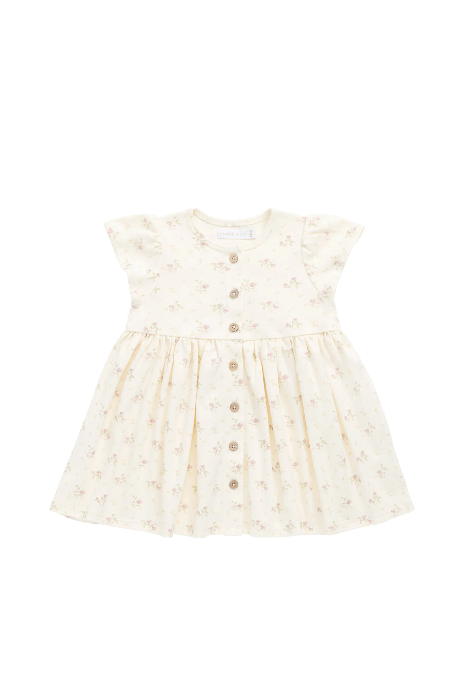 Organic Cotton Dahlia Dress - Thelma Parchment - Image 2