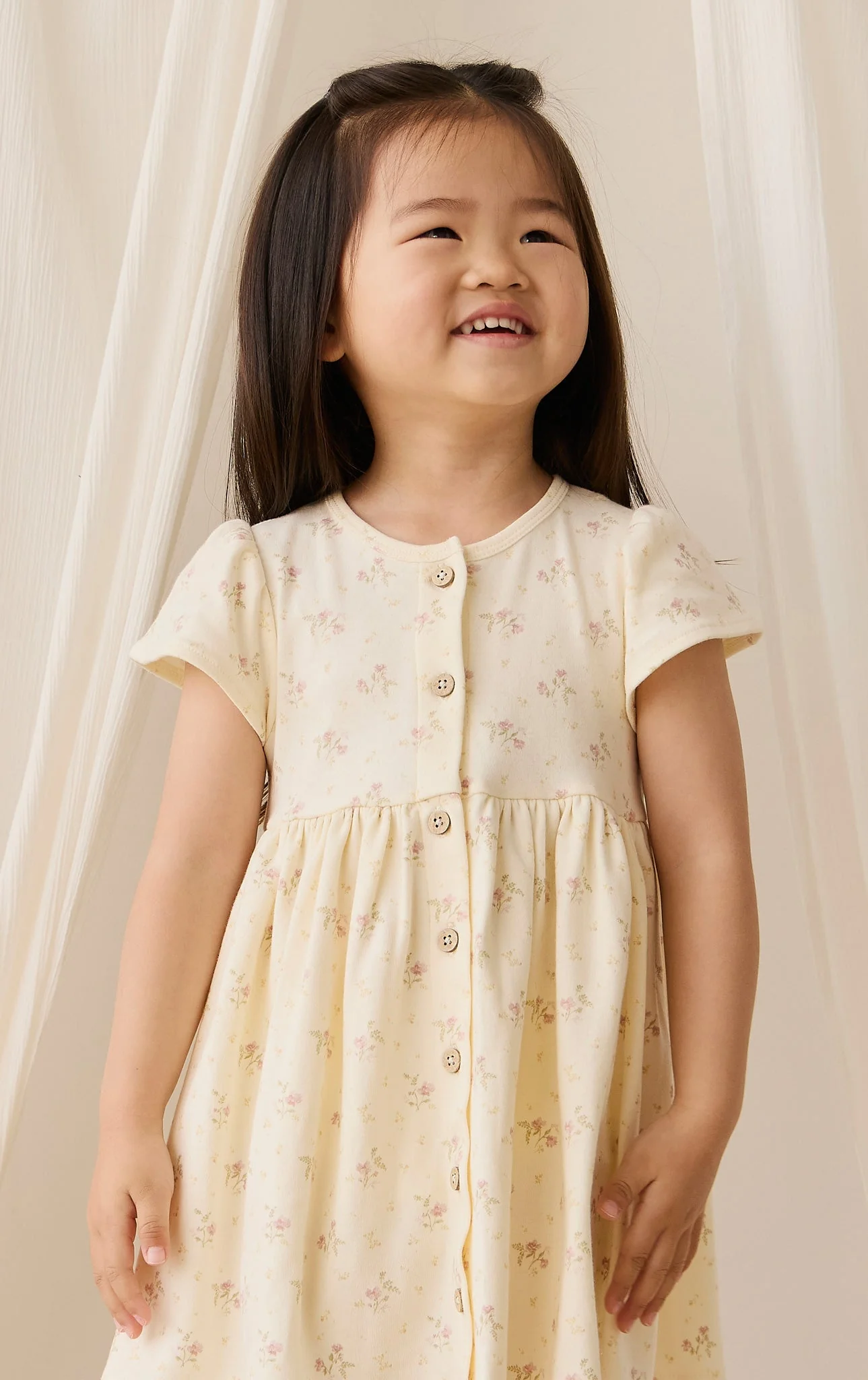 Organic Cotton Dahlia Dress - Thelma Parchment - Image 5