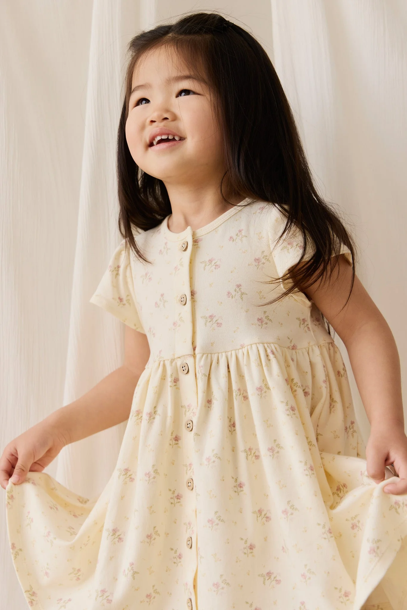Organic Cotton Dahlia Dress - Thelma Parchment - Image 6