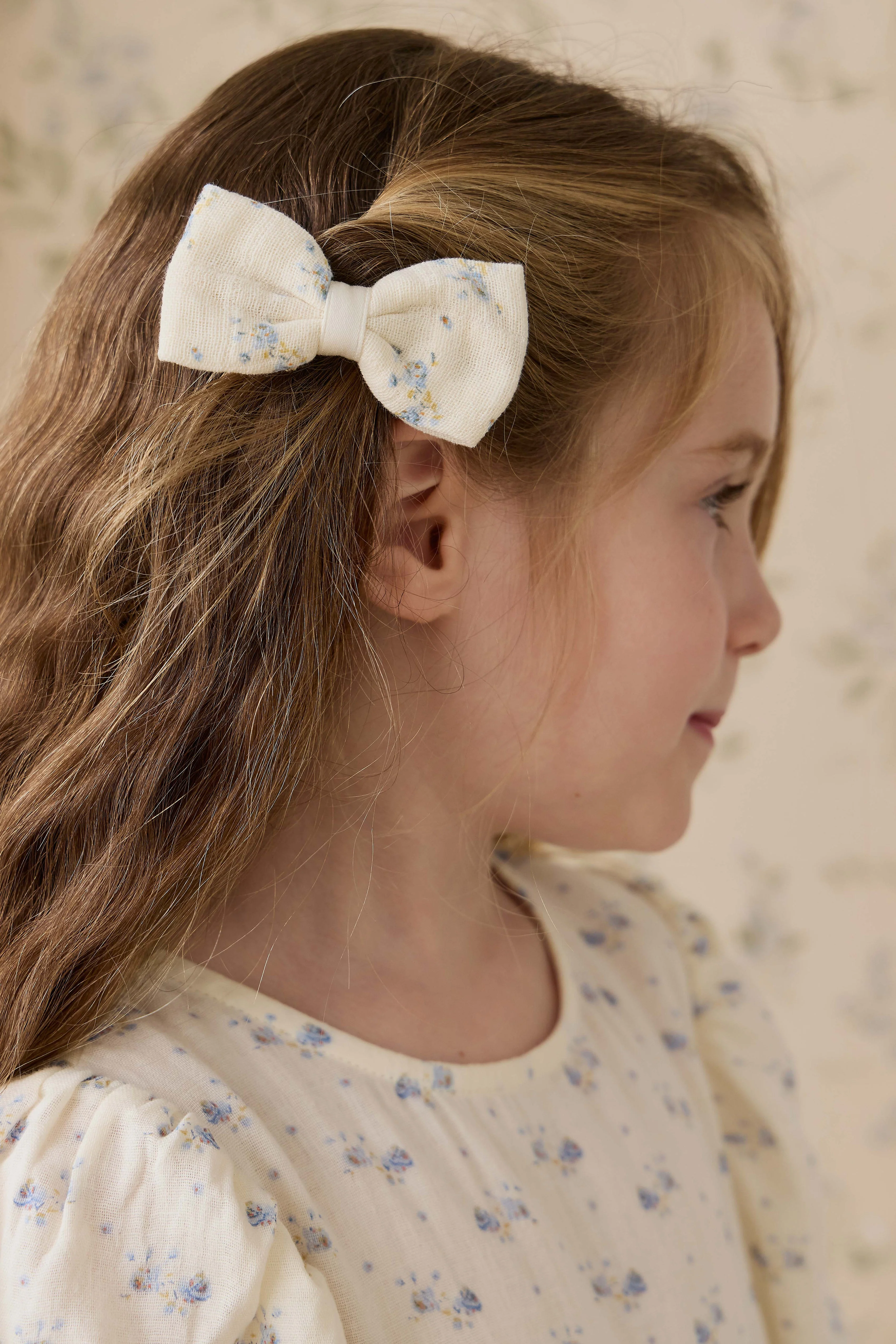 Organic Cotton Muslin Desiree Bow-Molly Blue - Image 3