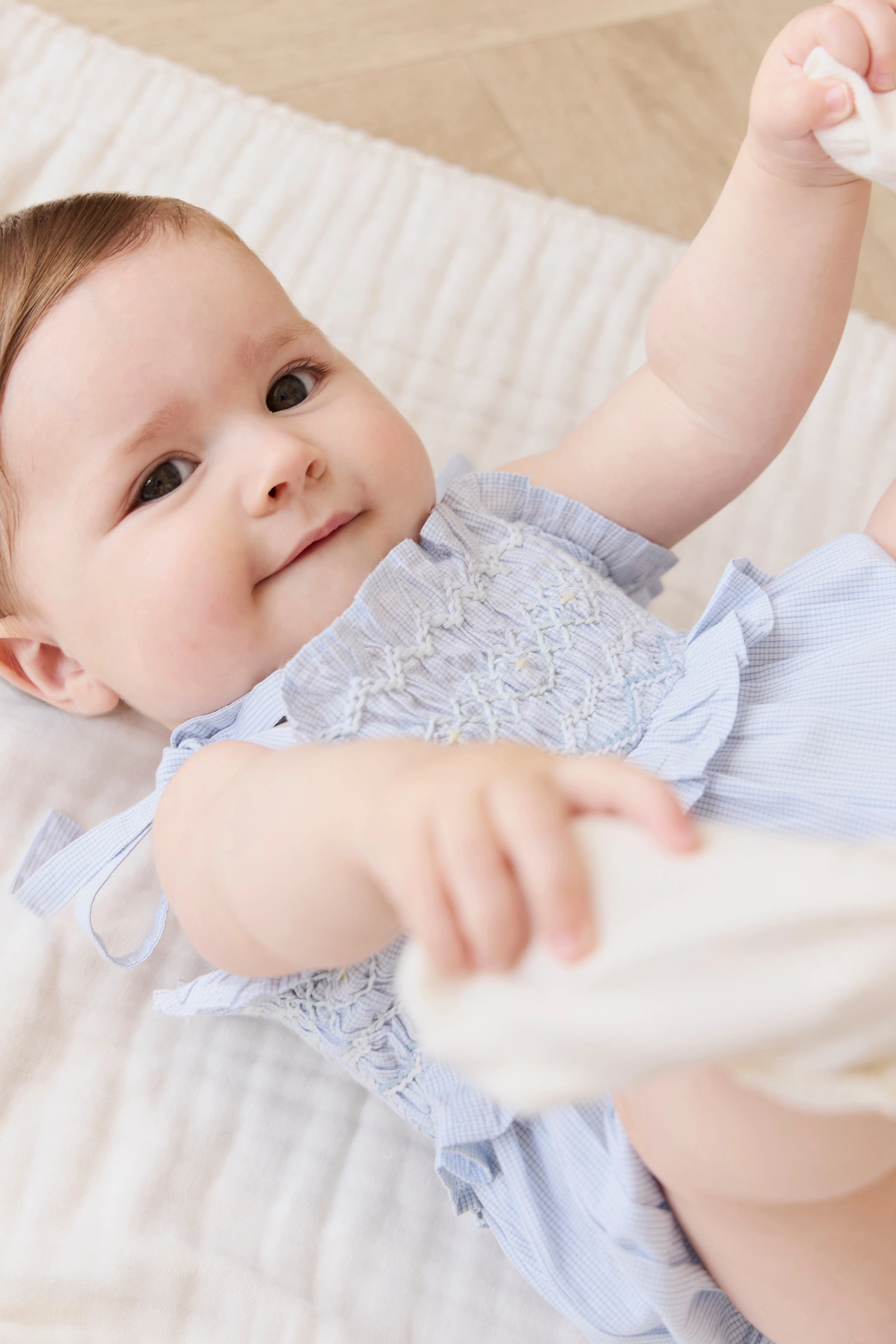 Organic Cotton Desiree Playsuit - Petite Check - Image 6