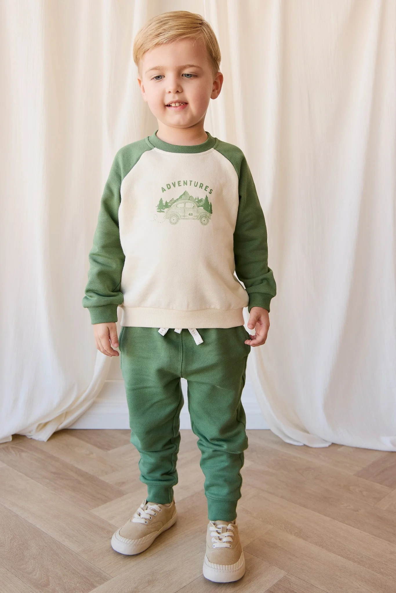 Organic Cotton Dominic Track Pant - Snow Pea - Image 4