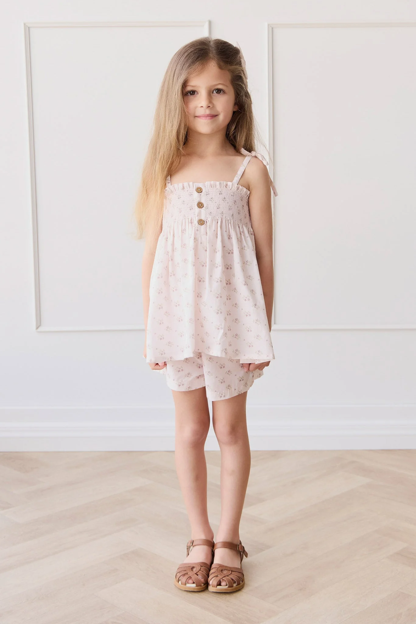 Organic Cotton Ellie Top - Rose Floral Pink - Image 2