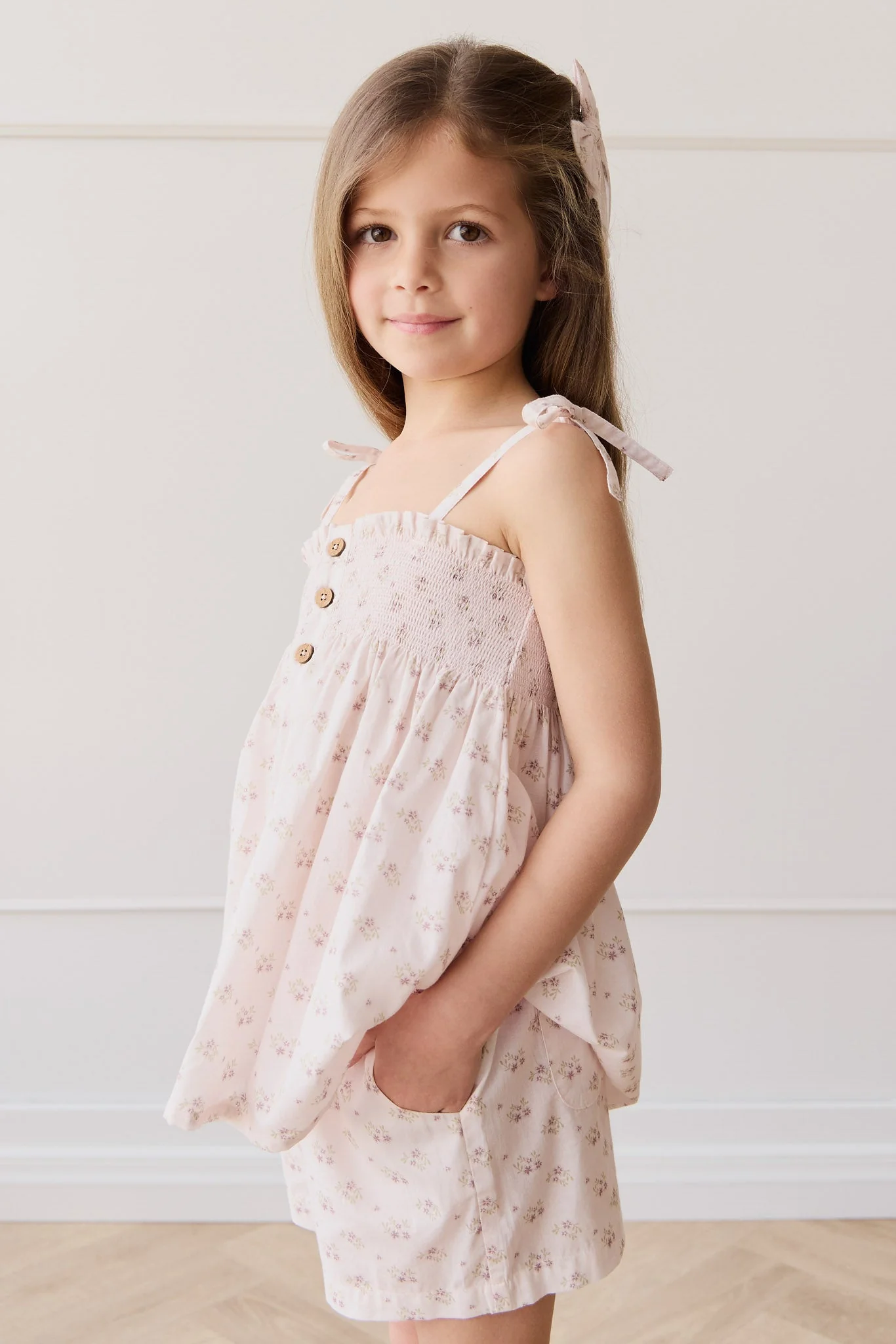 Organic Cotton Ellie Top - Rose Floral Pink - Image 5