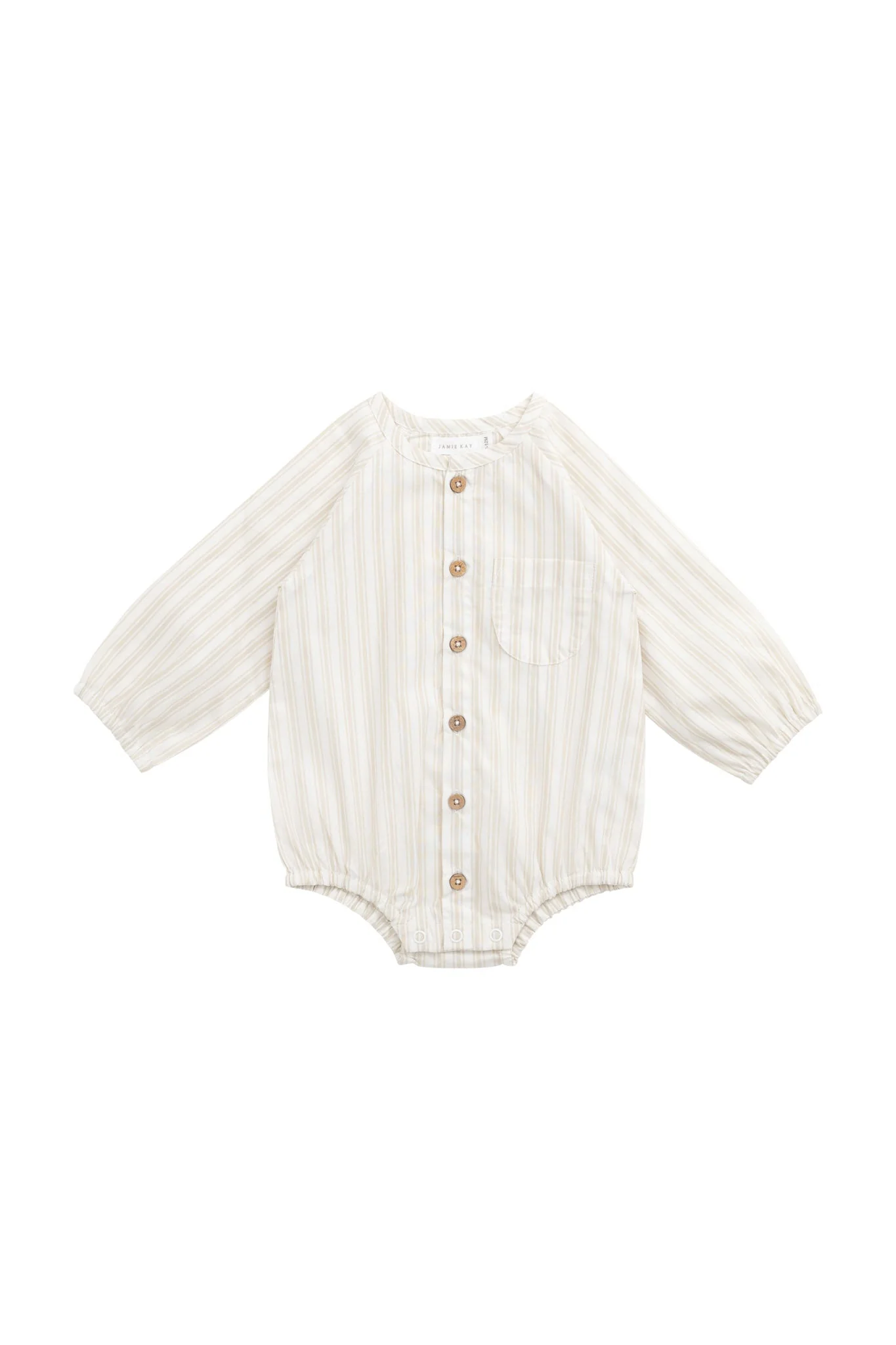 Organic Cotton Ellis Playsuit - Variegated Stripe Foam - Image 2