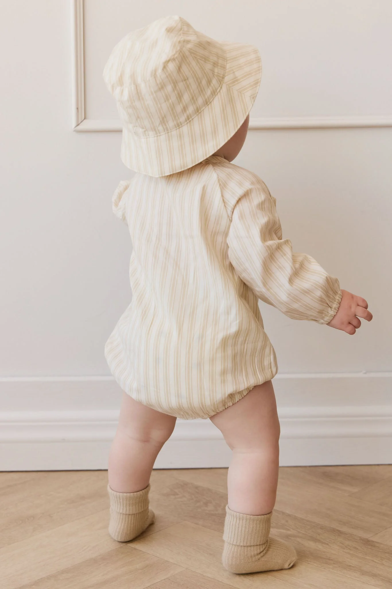 Organic Cotton Ellis Playsuit - Variegated Stripe Foam - Image 5