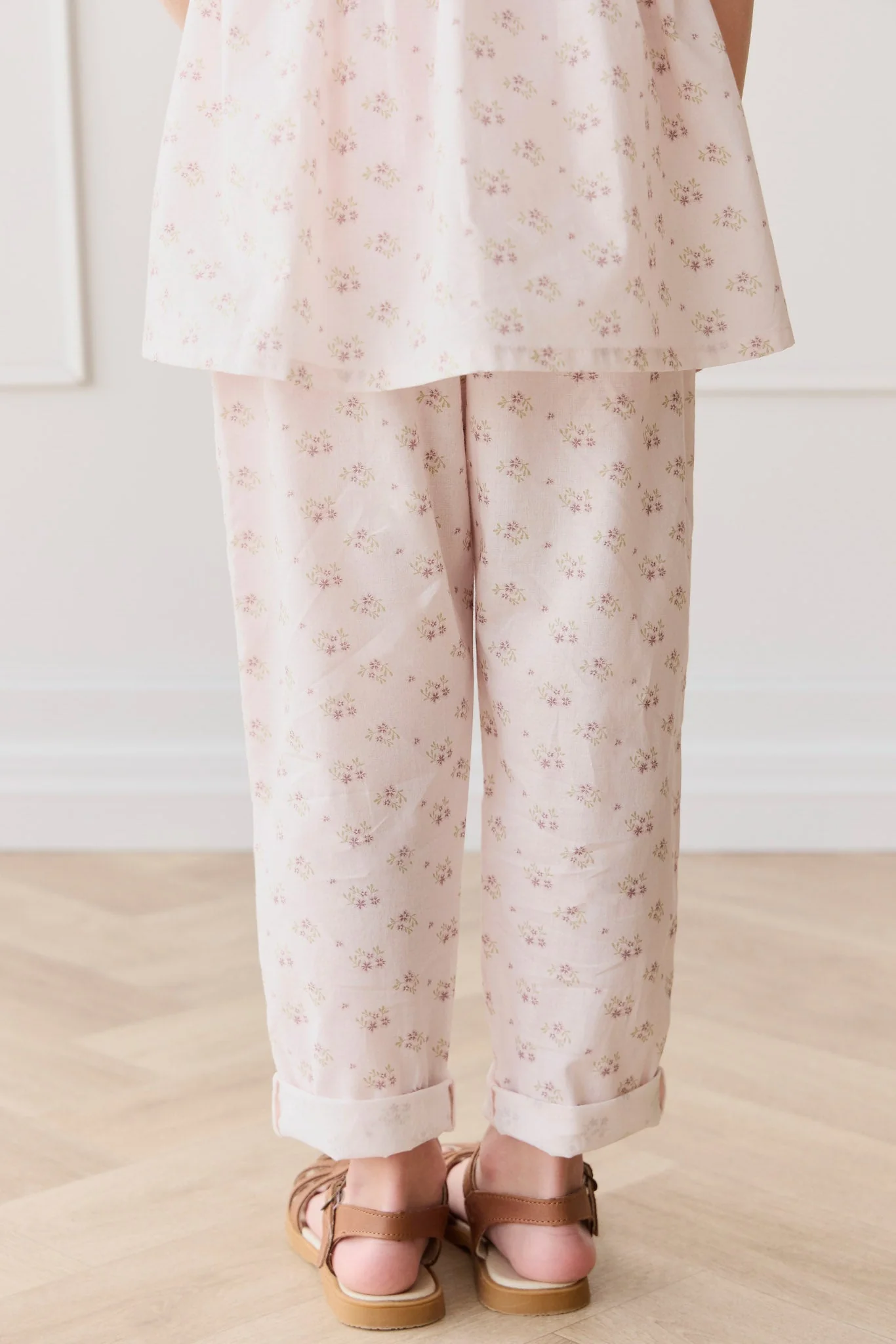 Organic Cotton Elodie Pant - Rose Floral Pink - Image 4