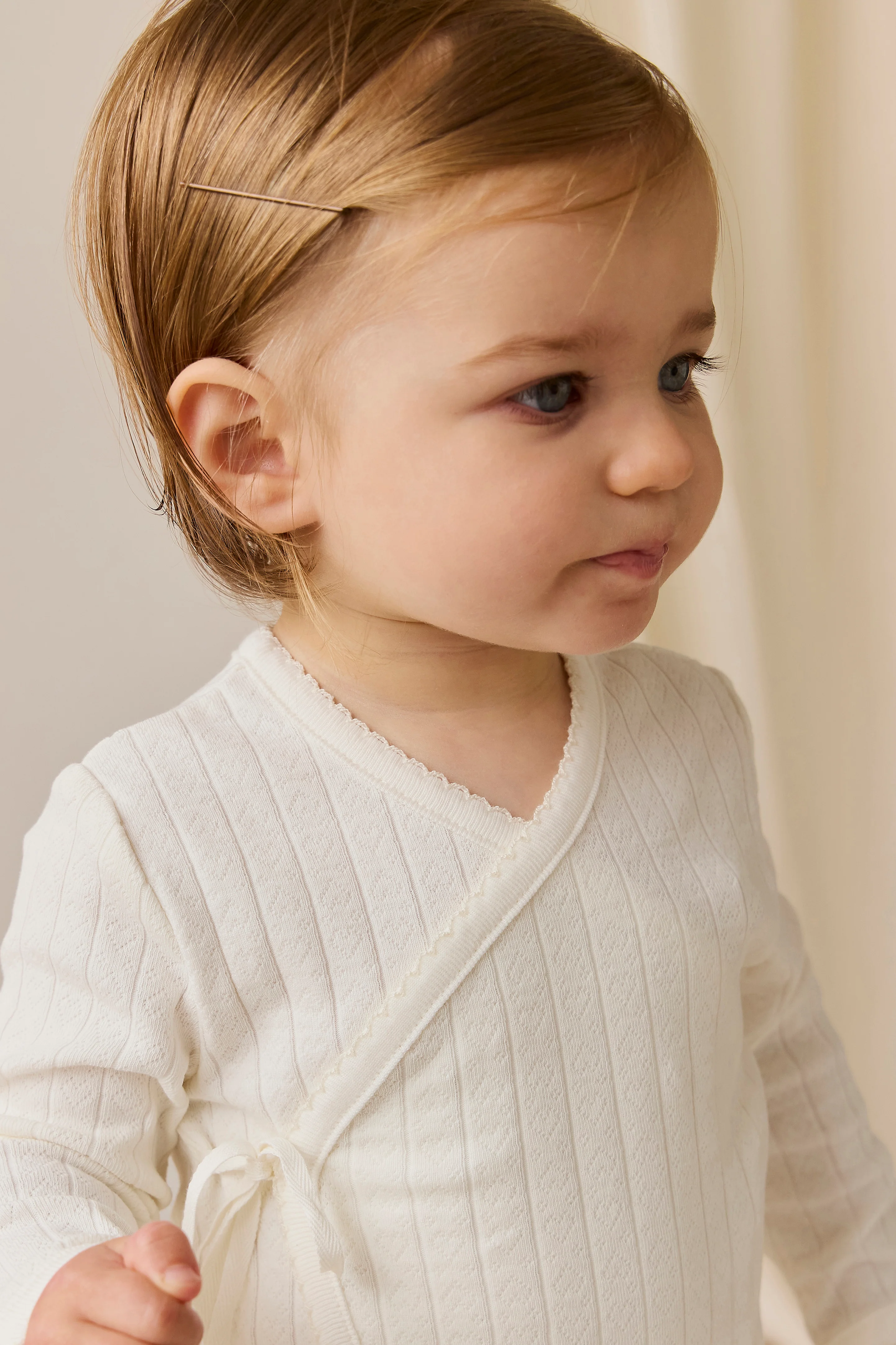 Organic Cotton Estelle Onepiece - Sweet Heart Pointelle Parchment - Image 3