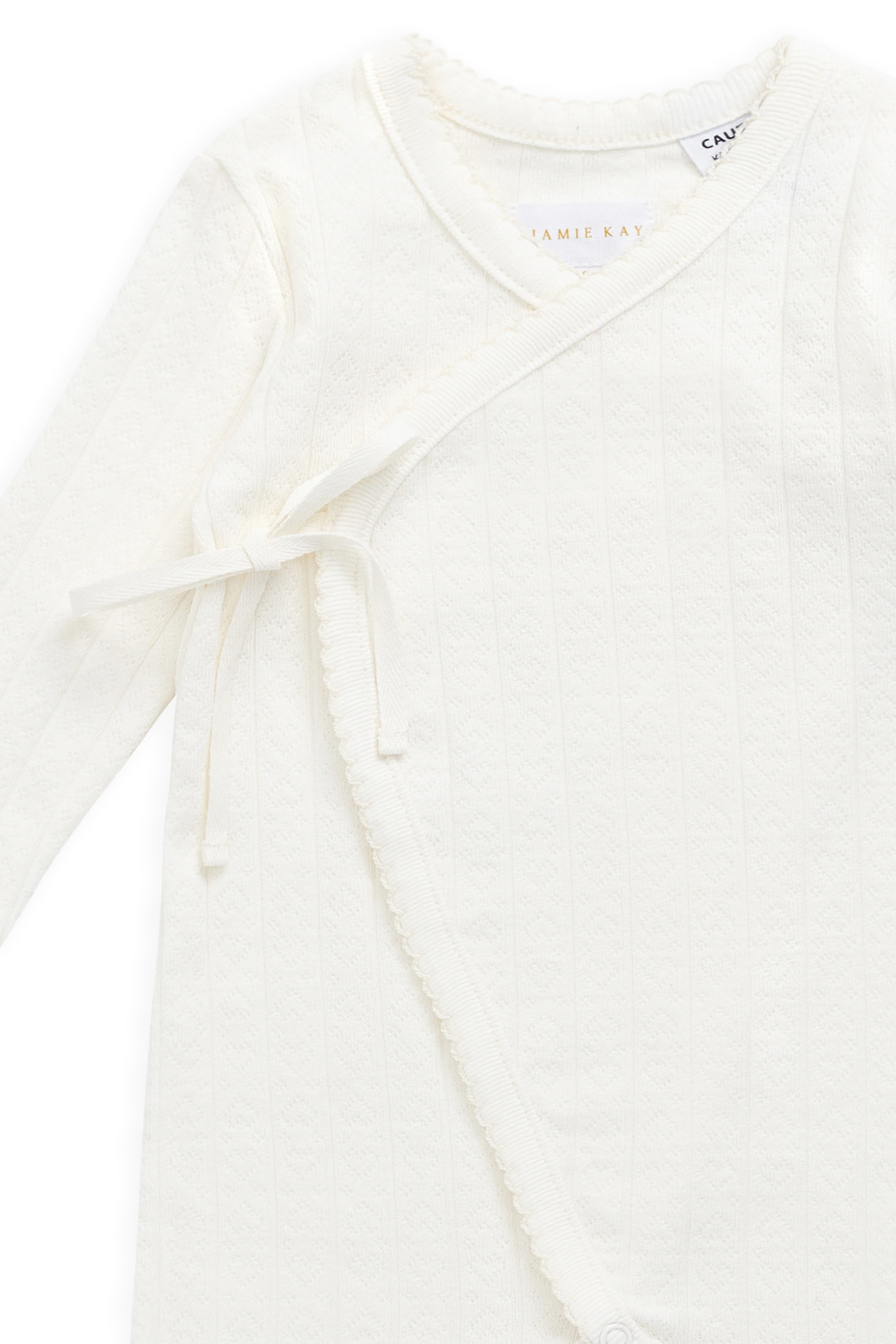 Organic Cotton Estelle Onepiece - Sweet Heart Pointelle Parchment - Image 4