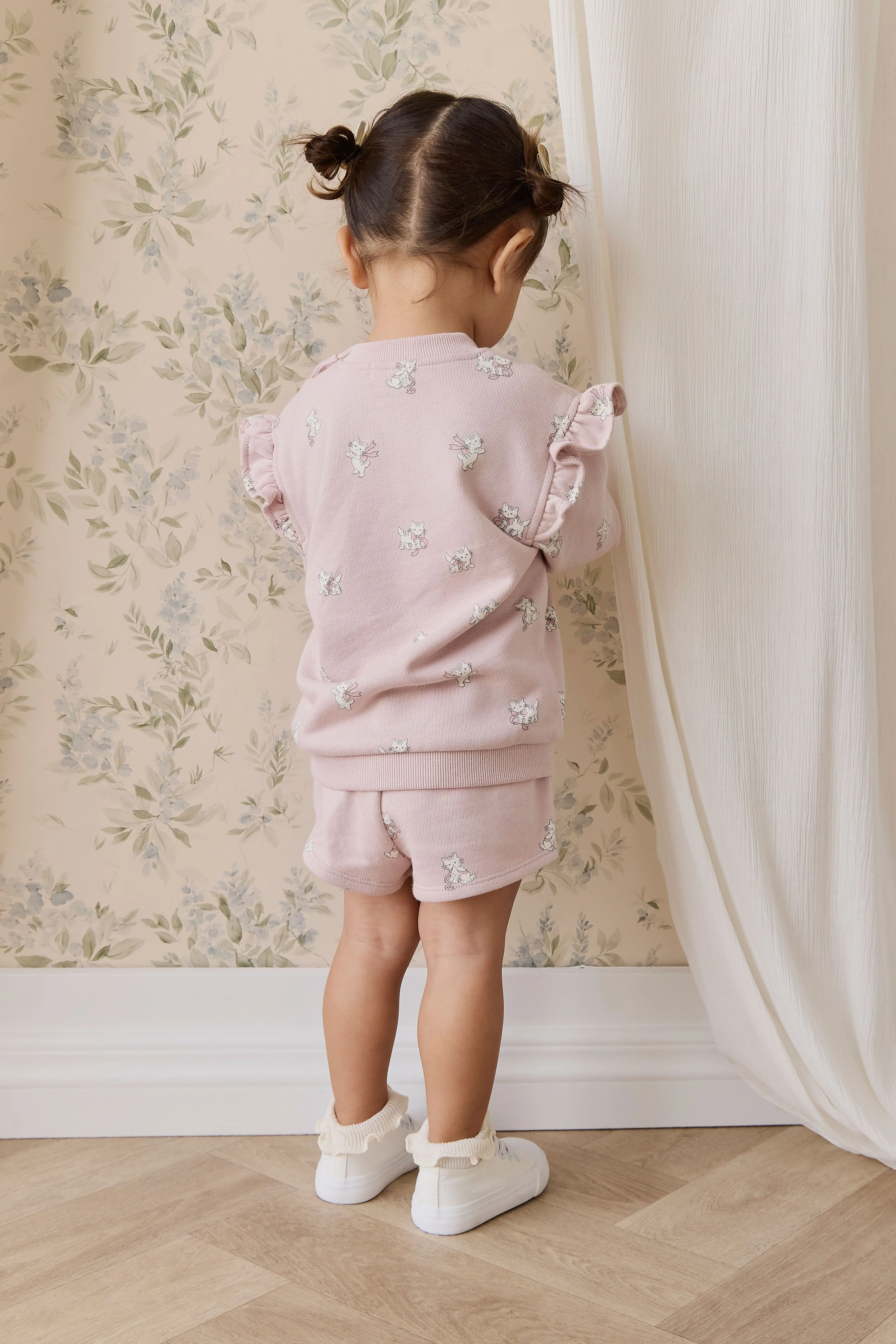 Organic Cotton Etta Short-Bow Kitties Mauve - Image 5