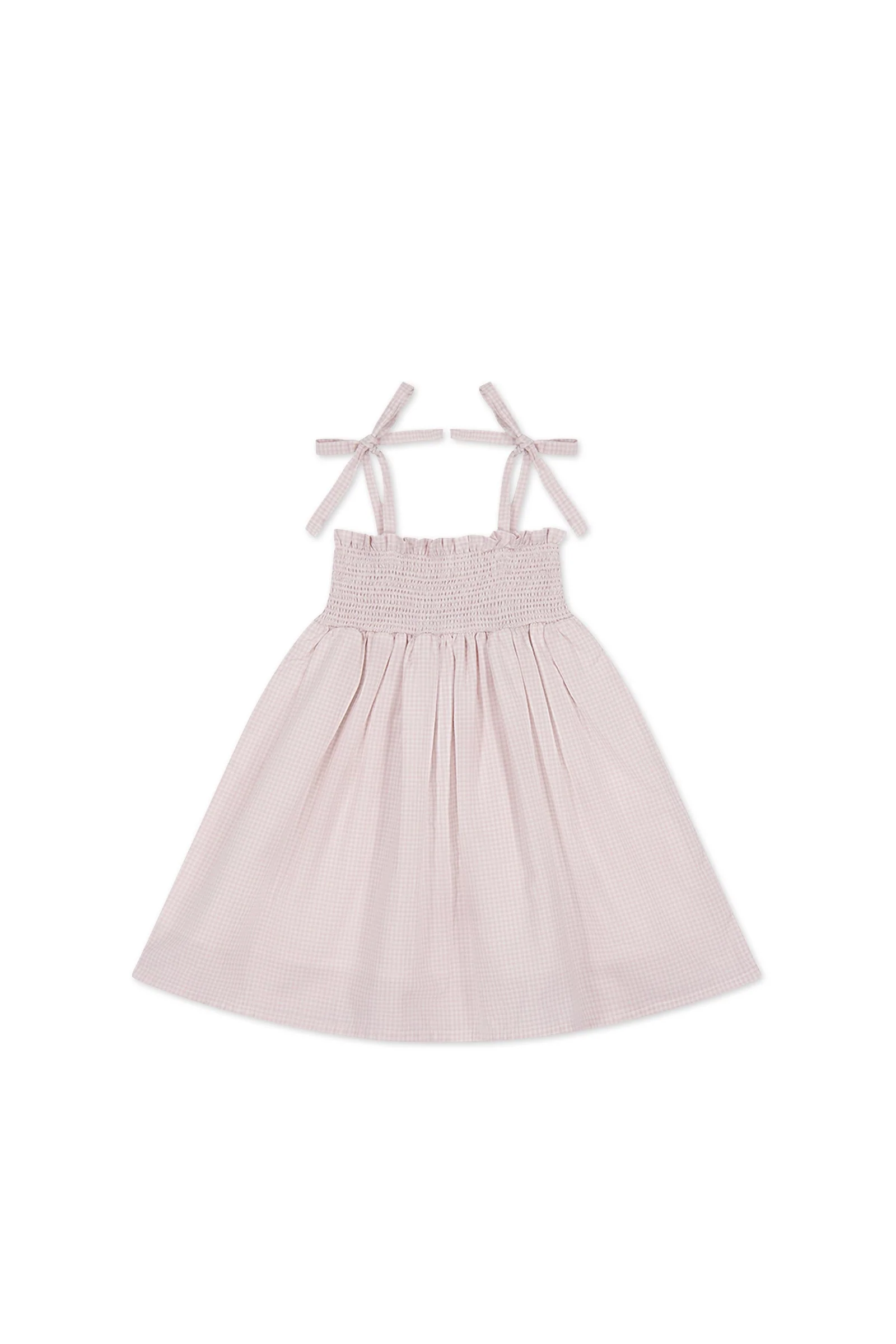 Organic Cotton Eveleigh Dress - Mini Woven Gingham Violet - Image 3