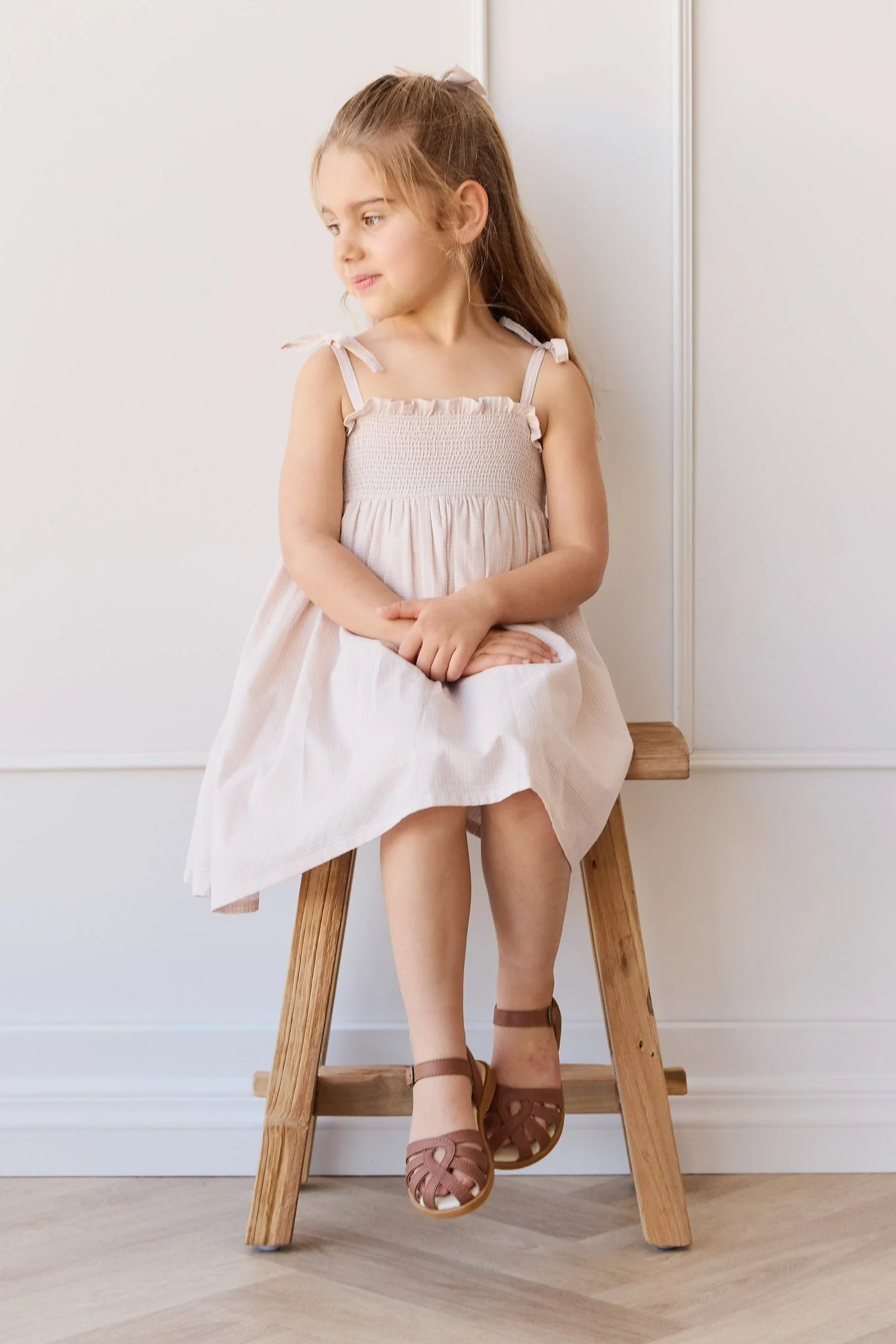 Organic Cotton Eveleigh Dress - Mini Woven Gingham Violet - Image 5