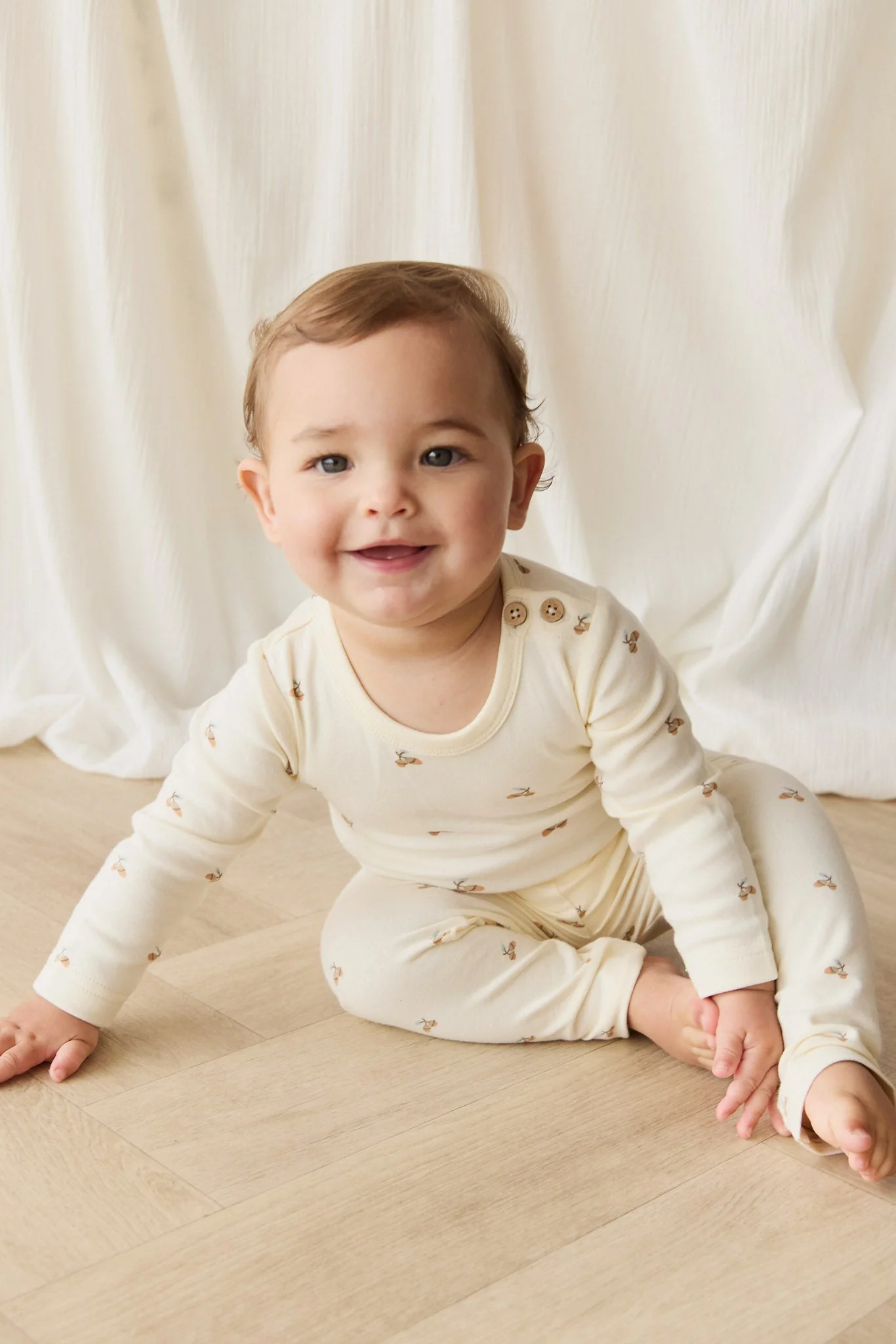 Organic Cotton Everyday Legging - Forest Night Acorns - Image 3