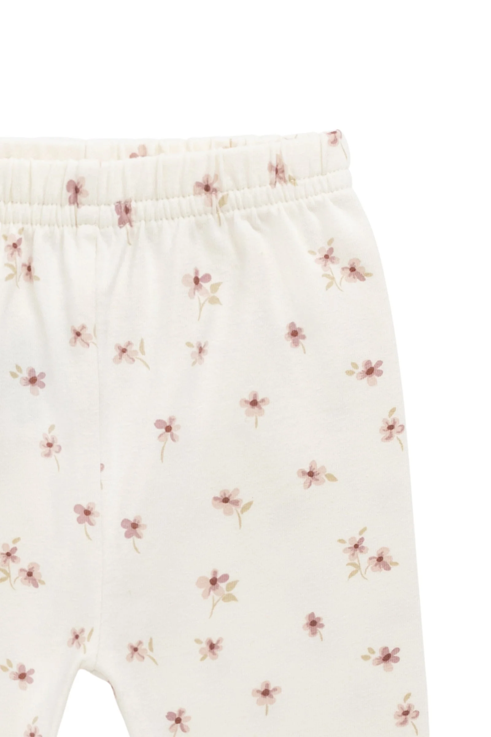 Organic Cotton Everyday Legging - Simple Flowers Egret - Image 3