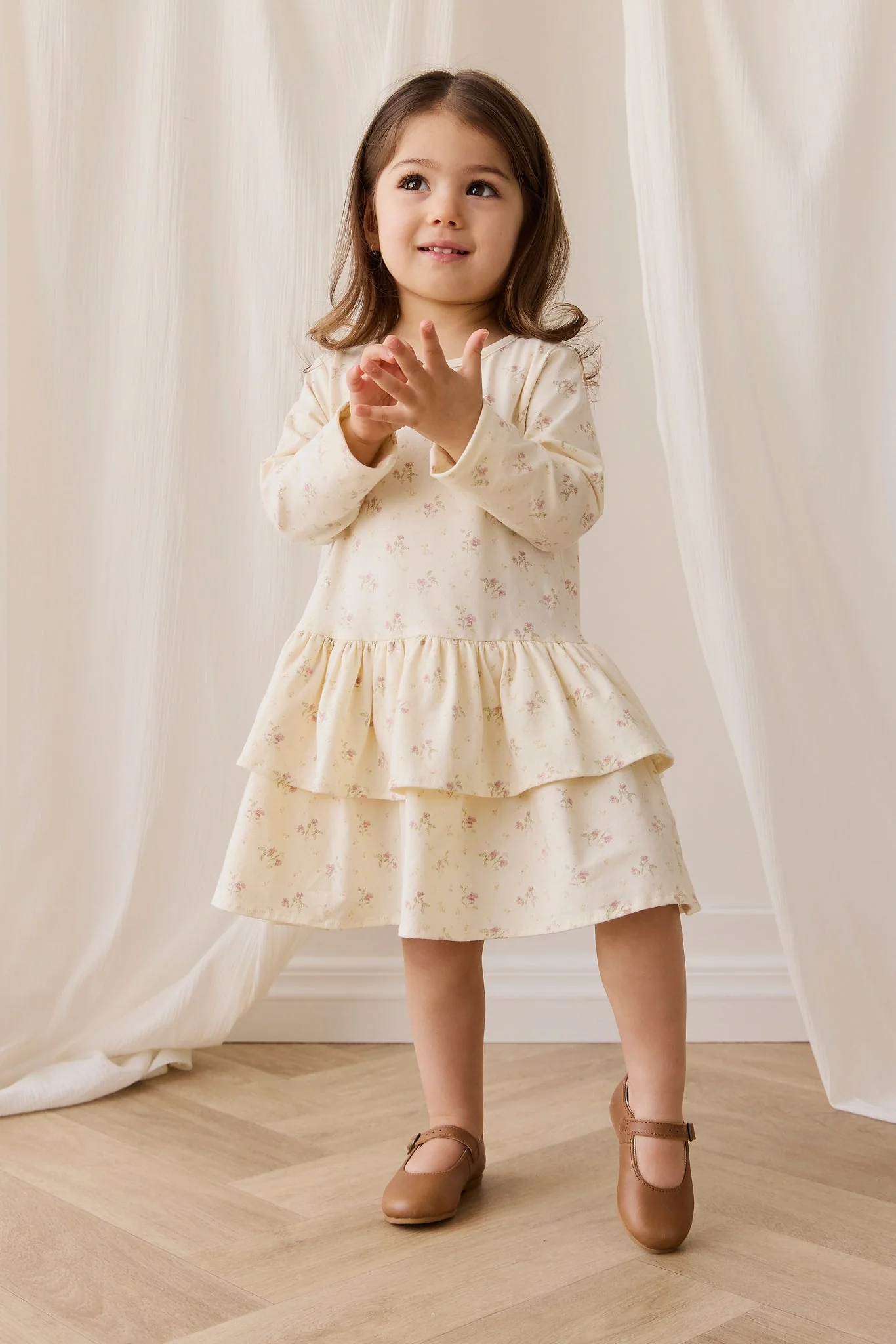 Organic Cotton Fayette Dress - Thelma Parchment - Image 3