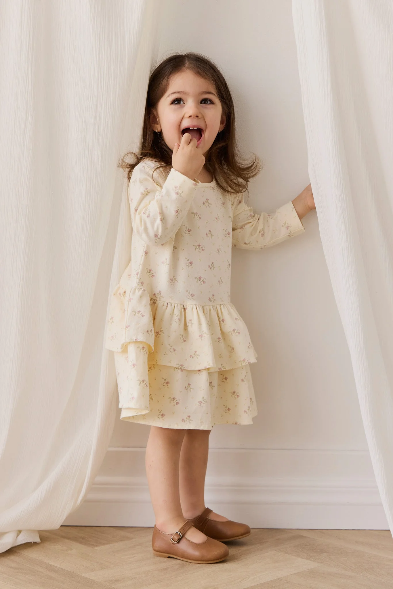 Organic Cotton Fayette Dress - Thelma Parchment - Image 4