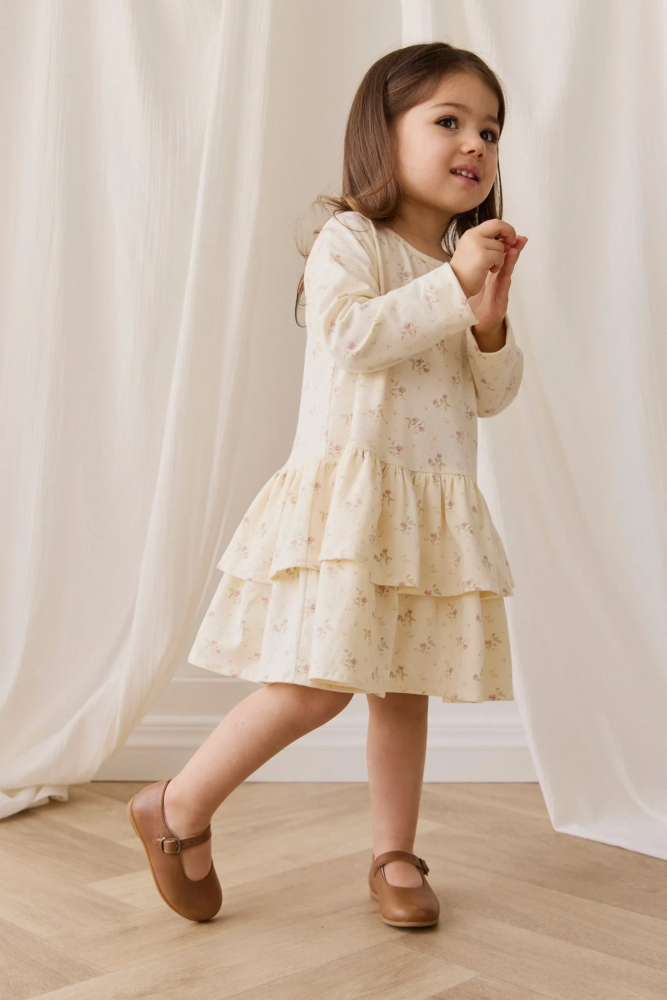 Organic Cotton Fayette Dress - Thelma Parchment - Image 5