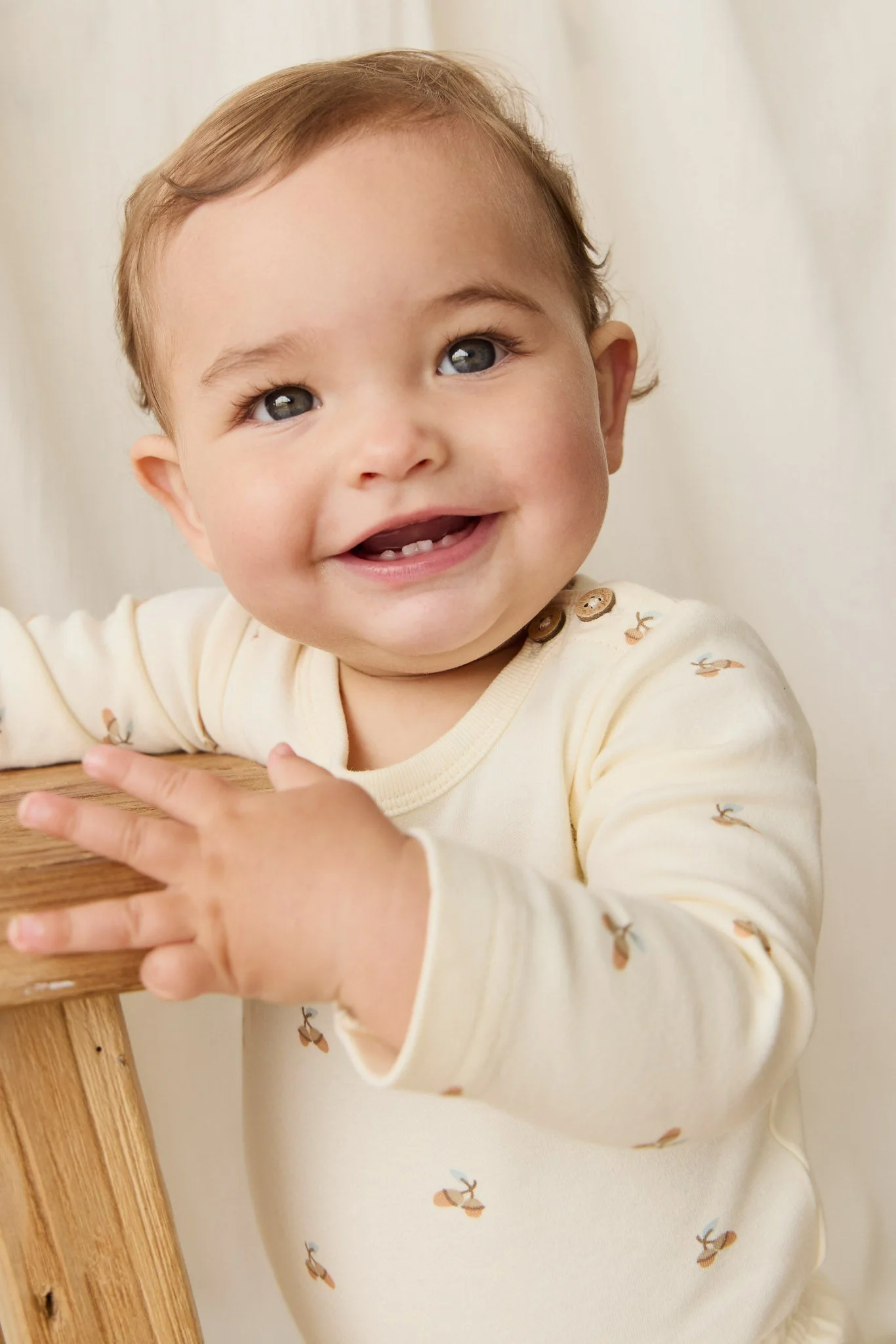 Organic Cotton Fernley Bodysuit - Forest Night Acorns - Image 6