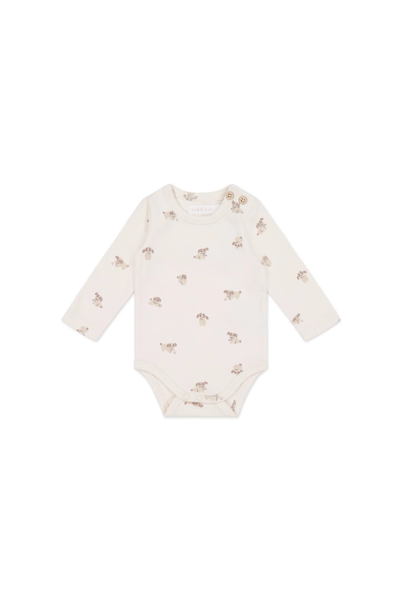 Organic Cotton Fernley Bodysuit - Sasha Puppy Tofu - Image 2