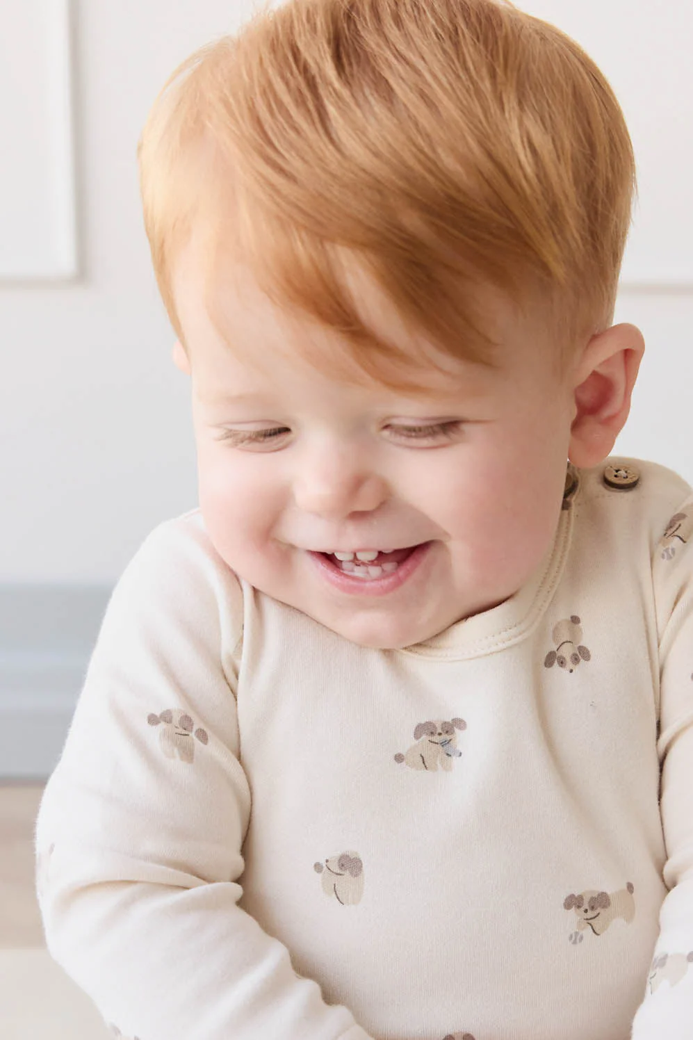 Organic Cotton Fernley Bodysuit - Sasha Puppy Tofu - Image 3