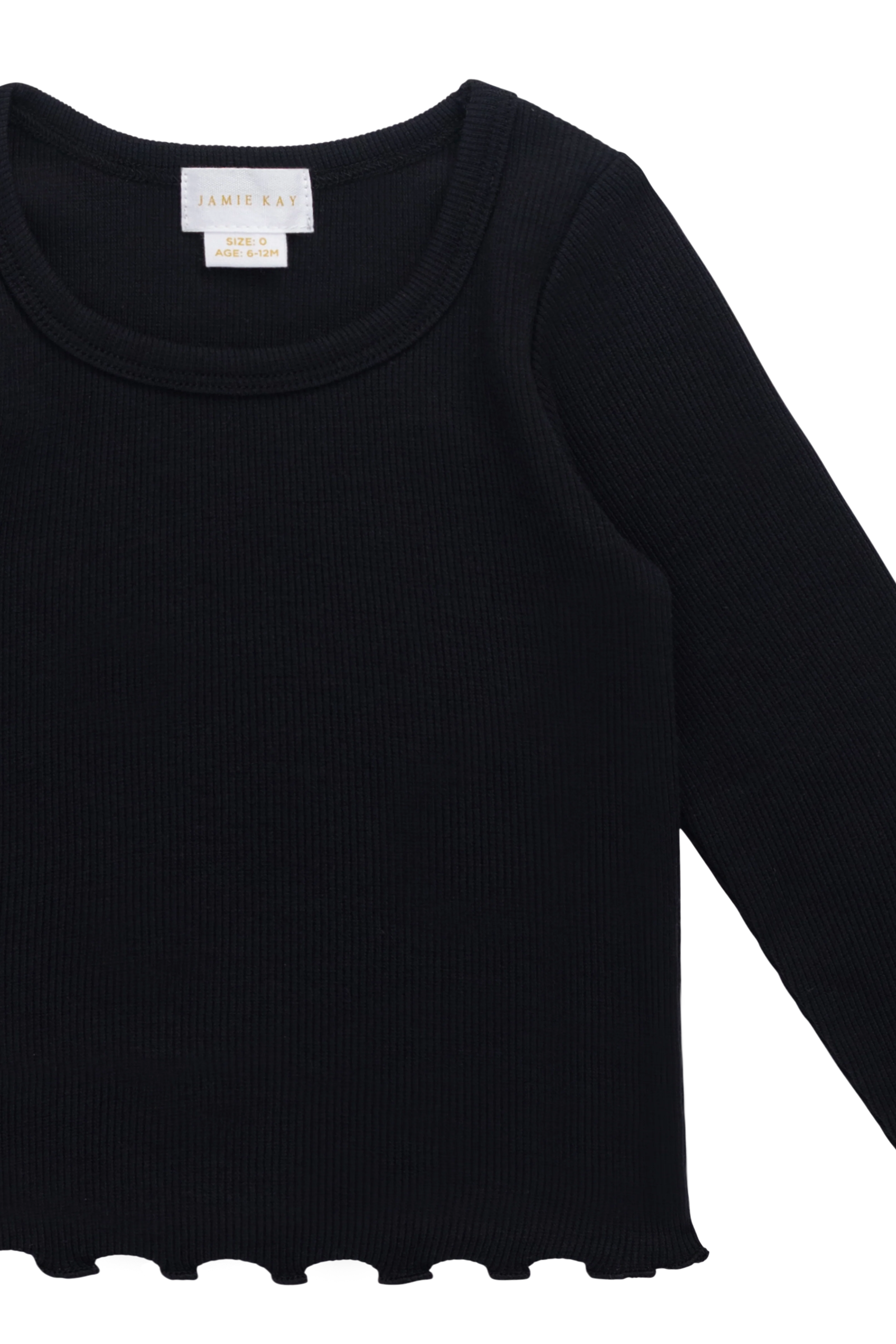 Organic Cotton Fine Rib Agathe Top - Ebony - Image 6