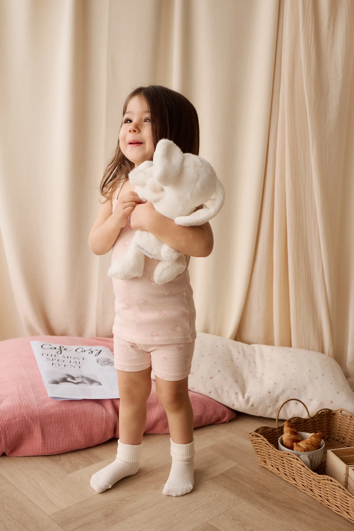 Organic Cotton Fine Rib Ari Singlet Pyjama Set - Simone Morganite - Image 5