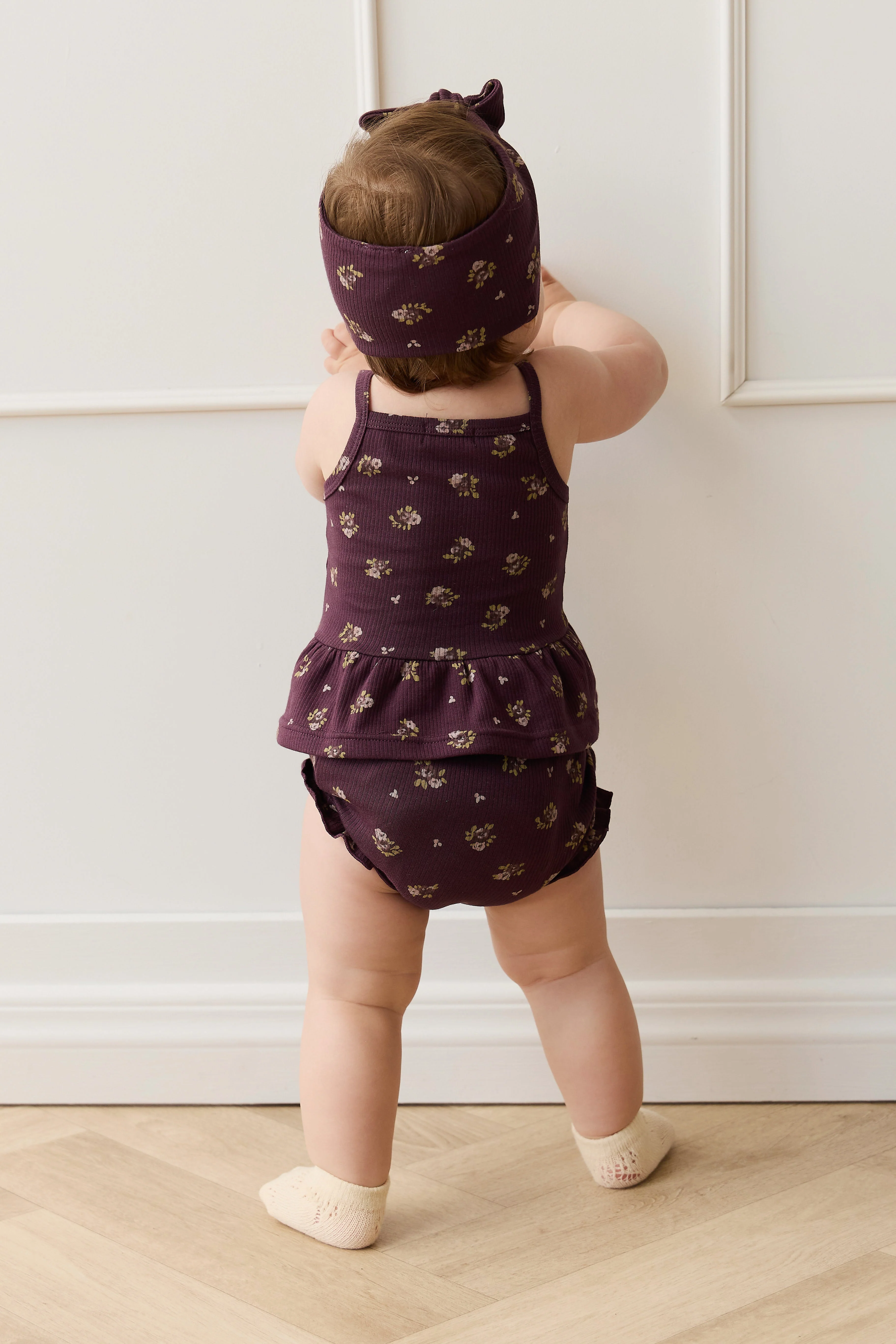 Organic Cotton Fine Rib Frill Bloomer - Simone Huckleberry - Image 3
