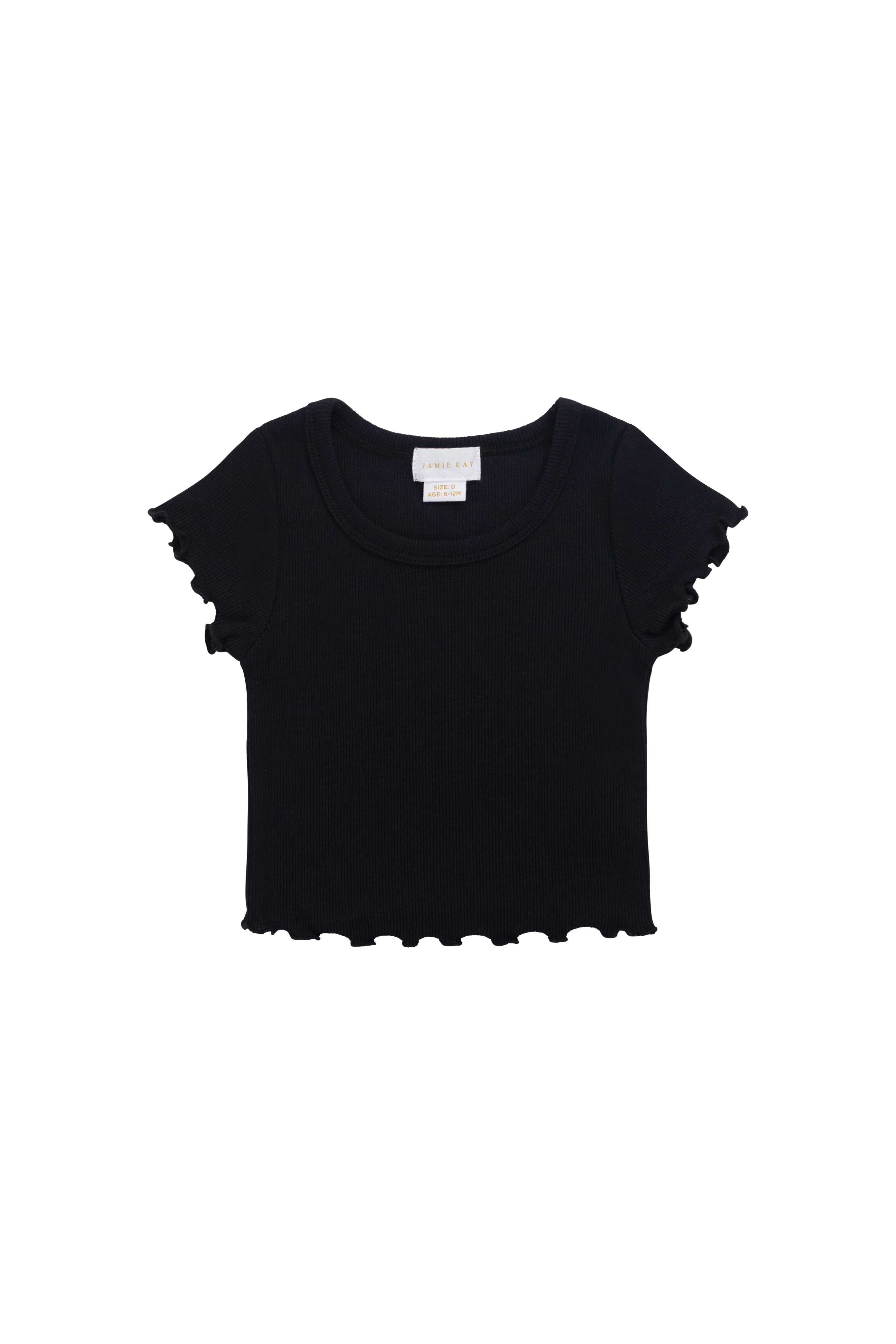 Organic Cotton Fine Rib Ines Top - Ebony - Image 2