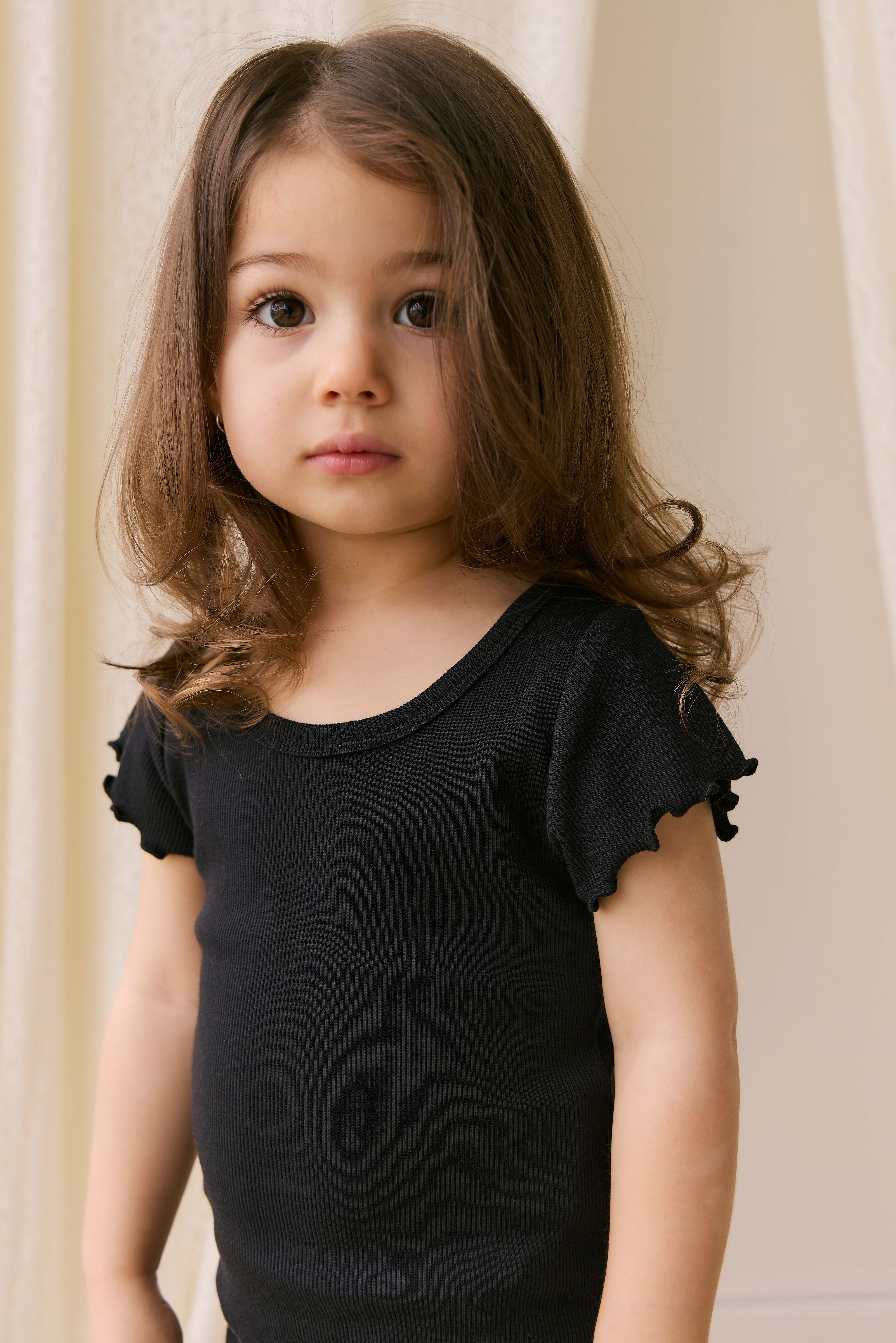 Organic Cotton Fine Rib Ines Top - Ebony - Image 5