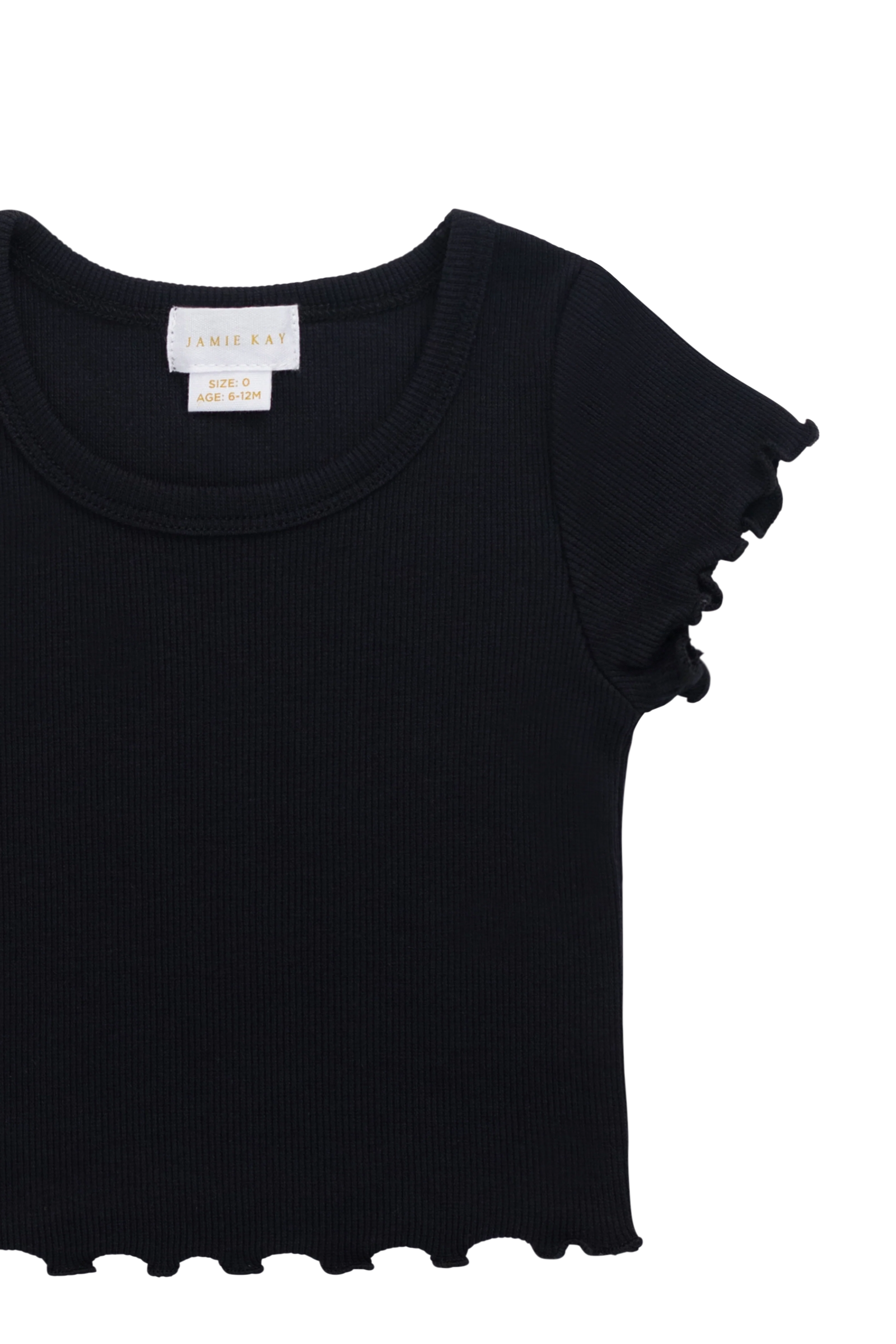 Organic Cotton Fine Rib Ines Top - Ebony - Image 6