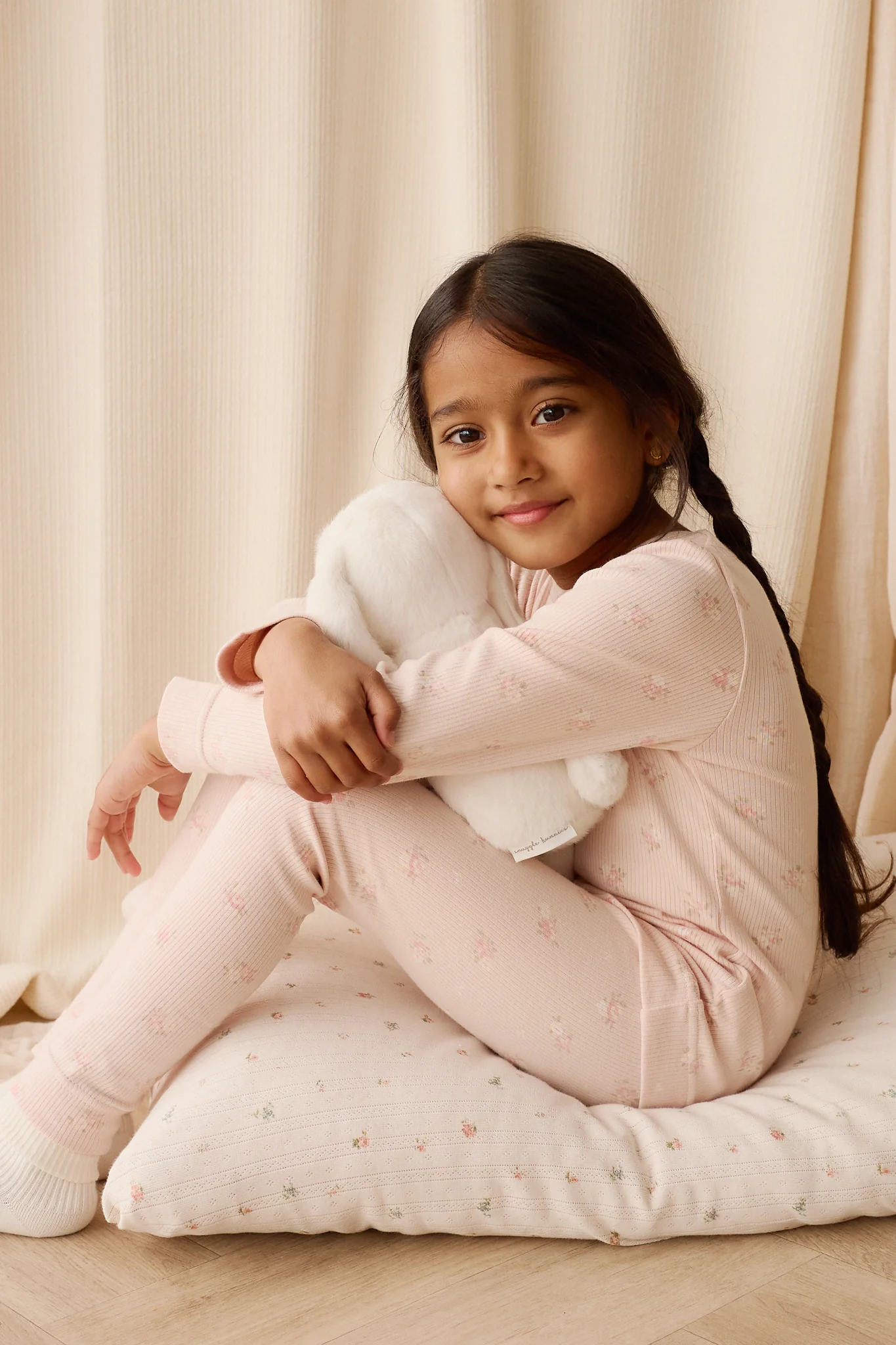 Organic Cotton Fine Rib Kayln Long Sleeve Pyjama Set - Simone Morganite - Image 3