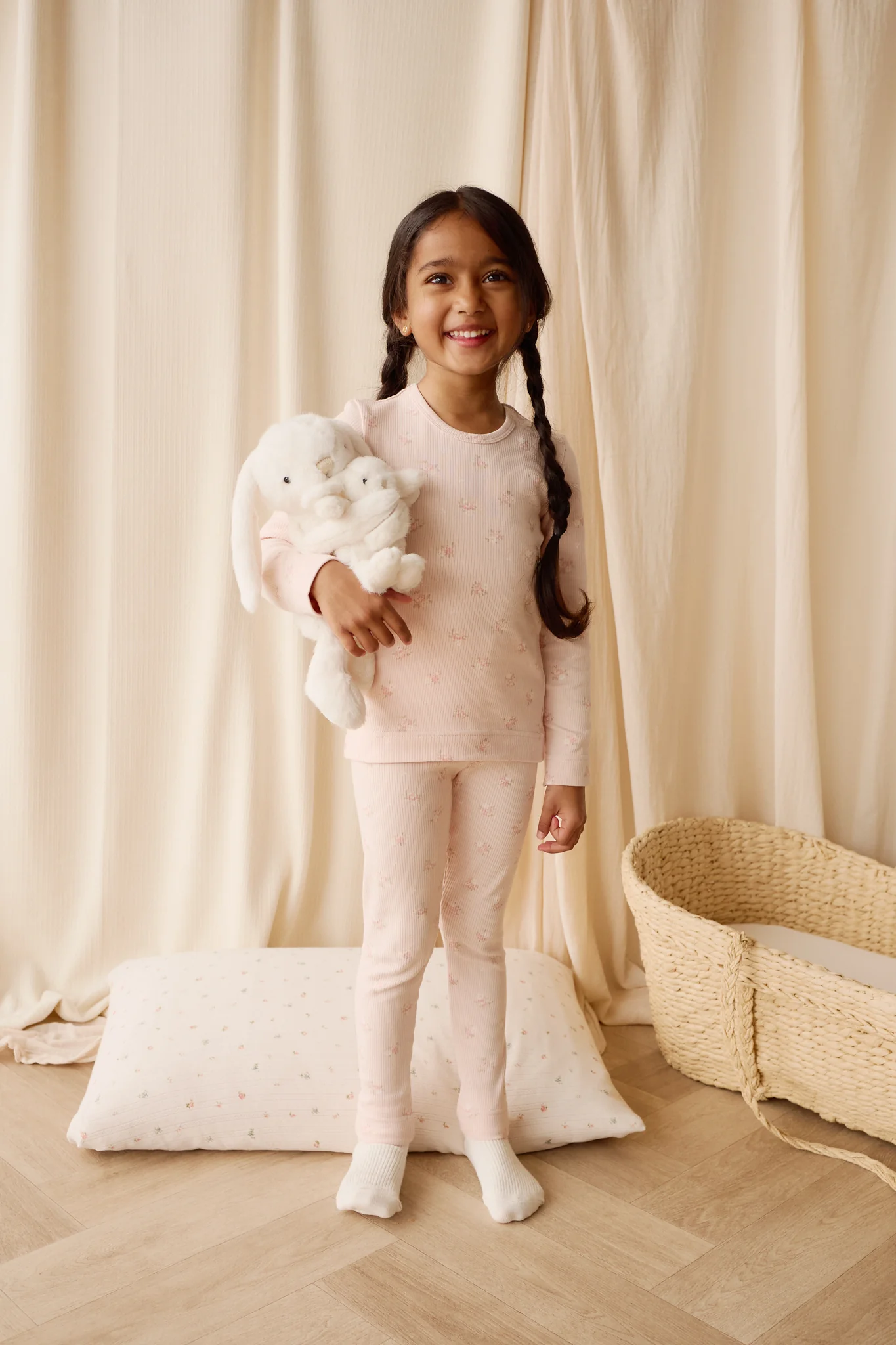 Organic Cotton Fine Rib Kayln Long Sleeve Pyjama Set - Simone Morganite - Image 6